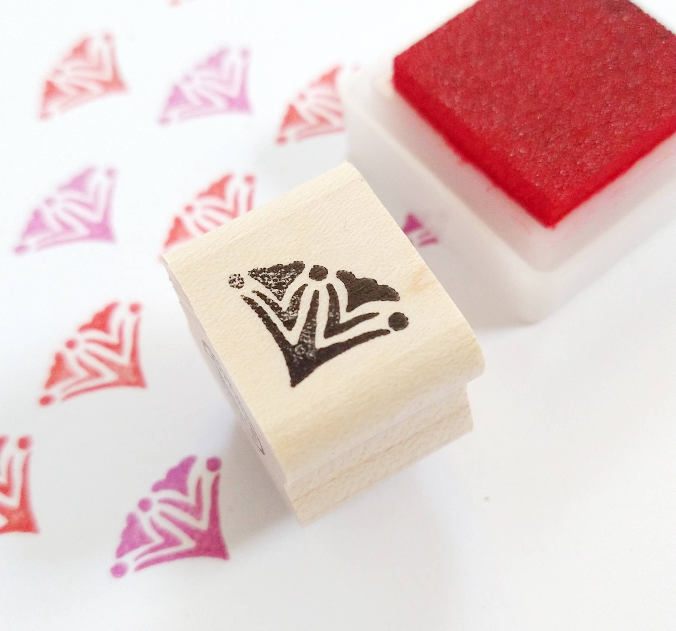Double Flower Corner Rubber Stamp