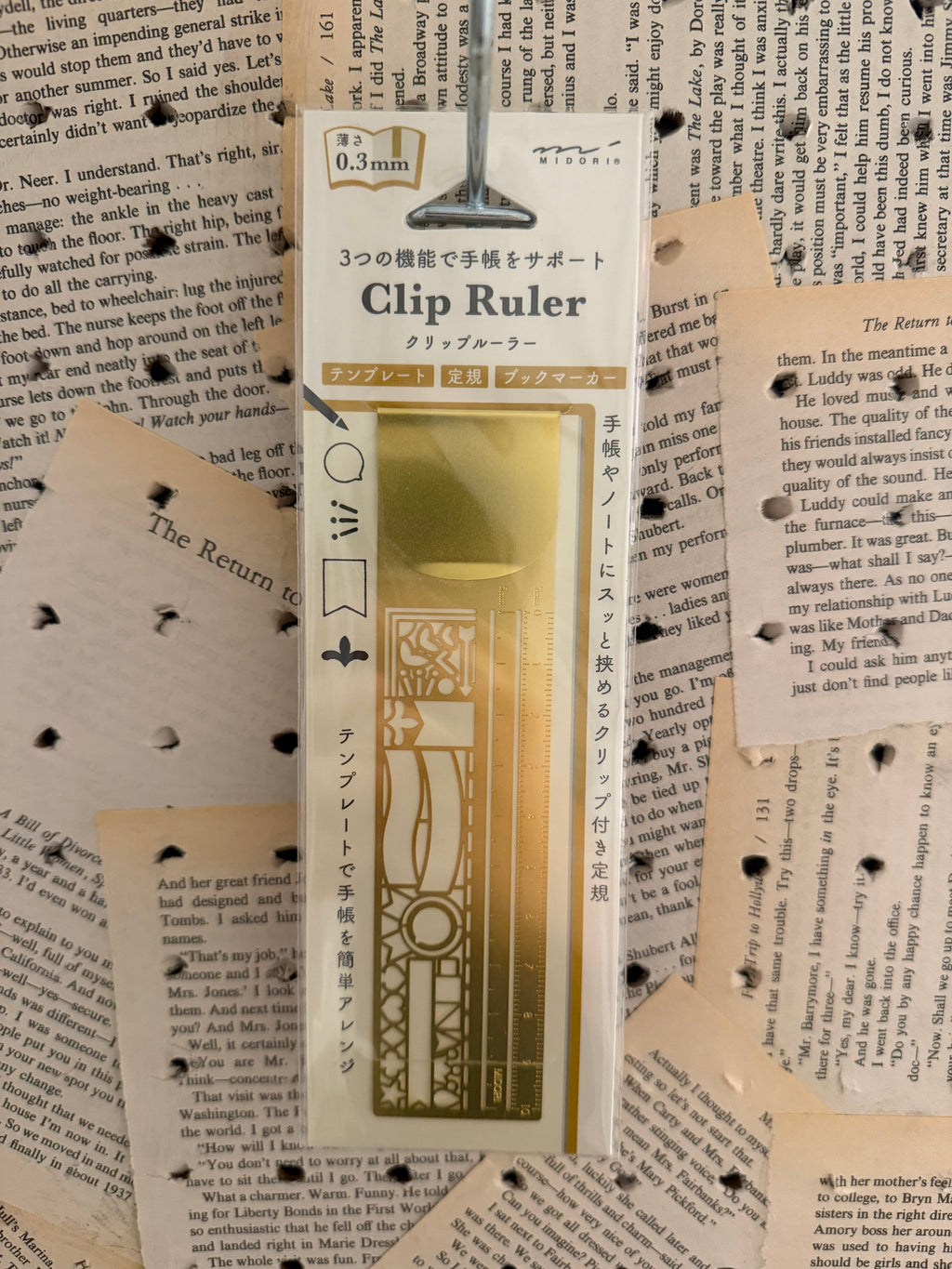 Midori Clip Ruler Decoration Gold
