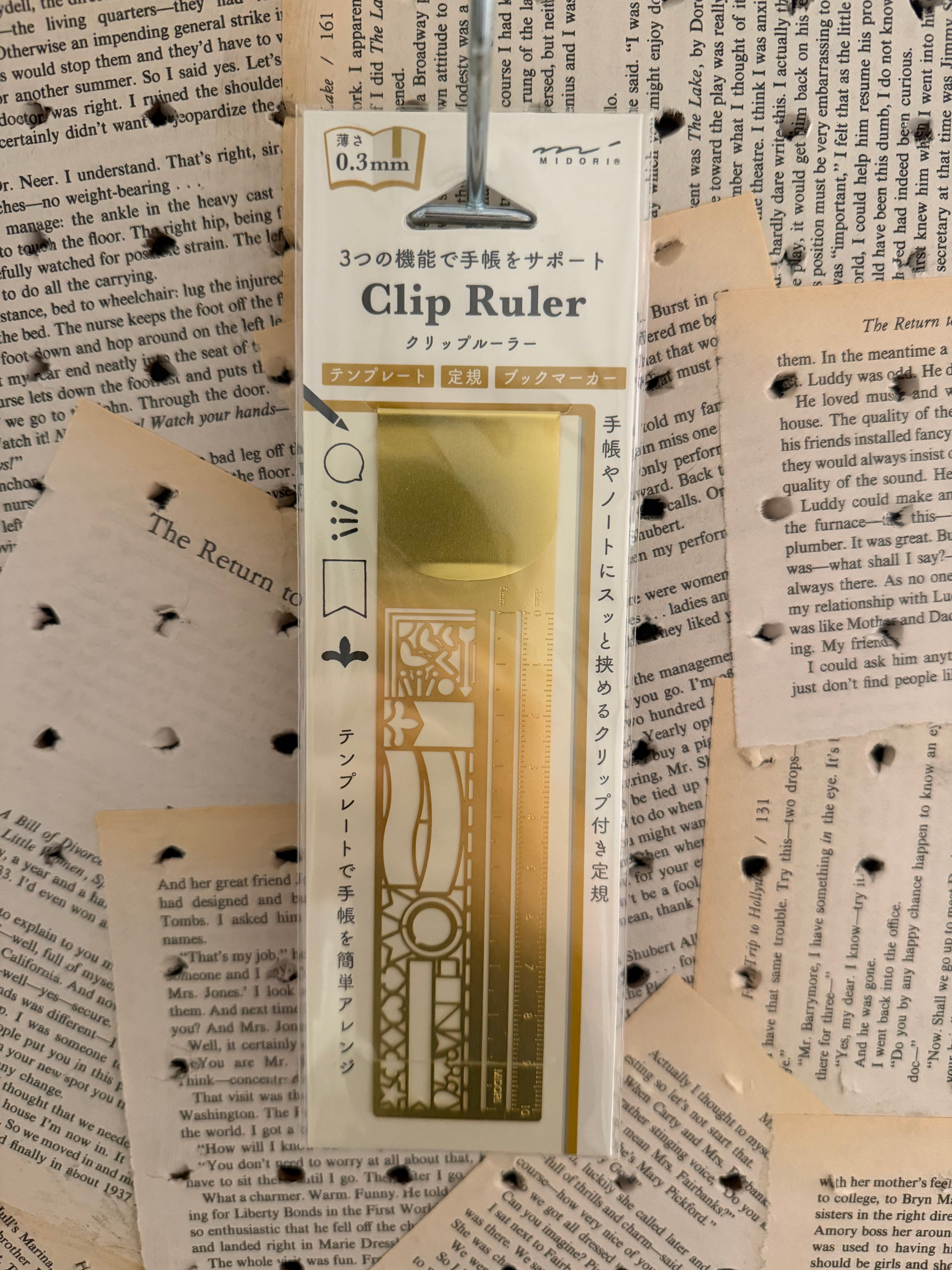Midori Clip Ruler Decoration Gold