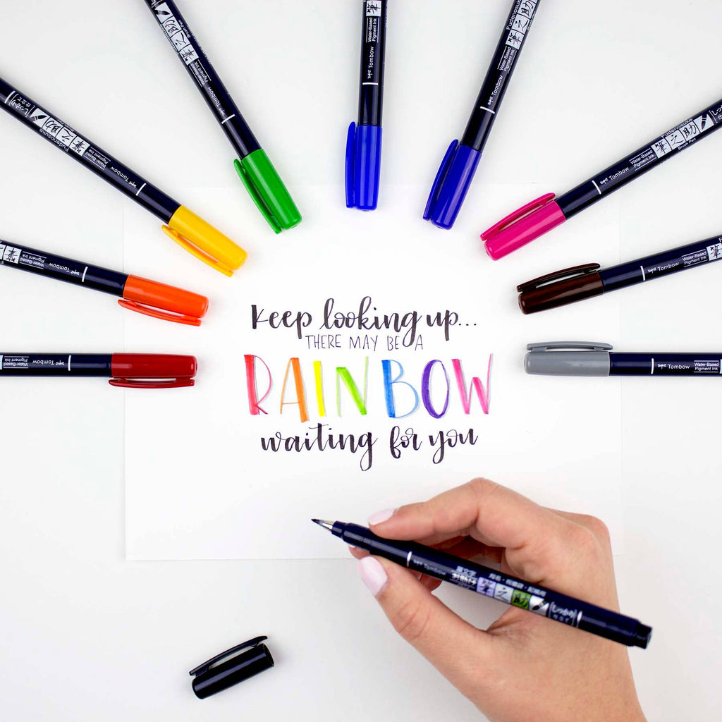 Tombow Fudenosuke Calligraphy Brush Pens (10-Pack)
