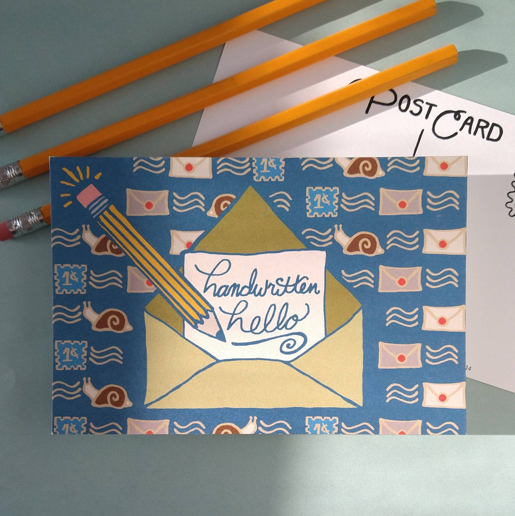 Handwritten Hello Postcard