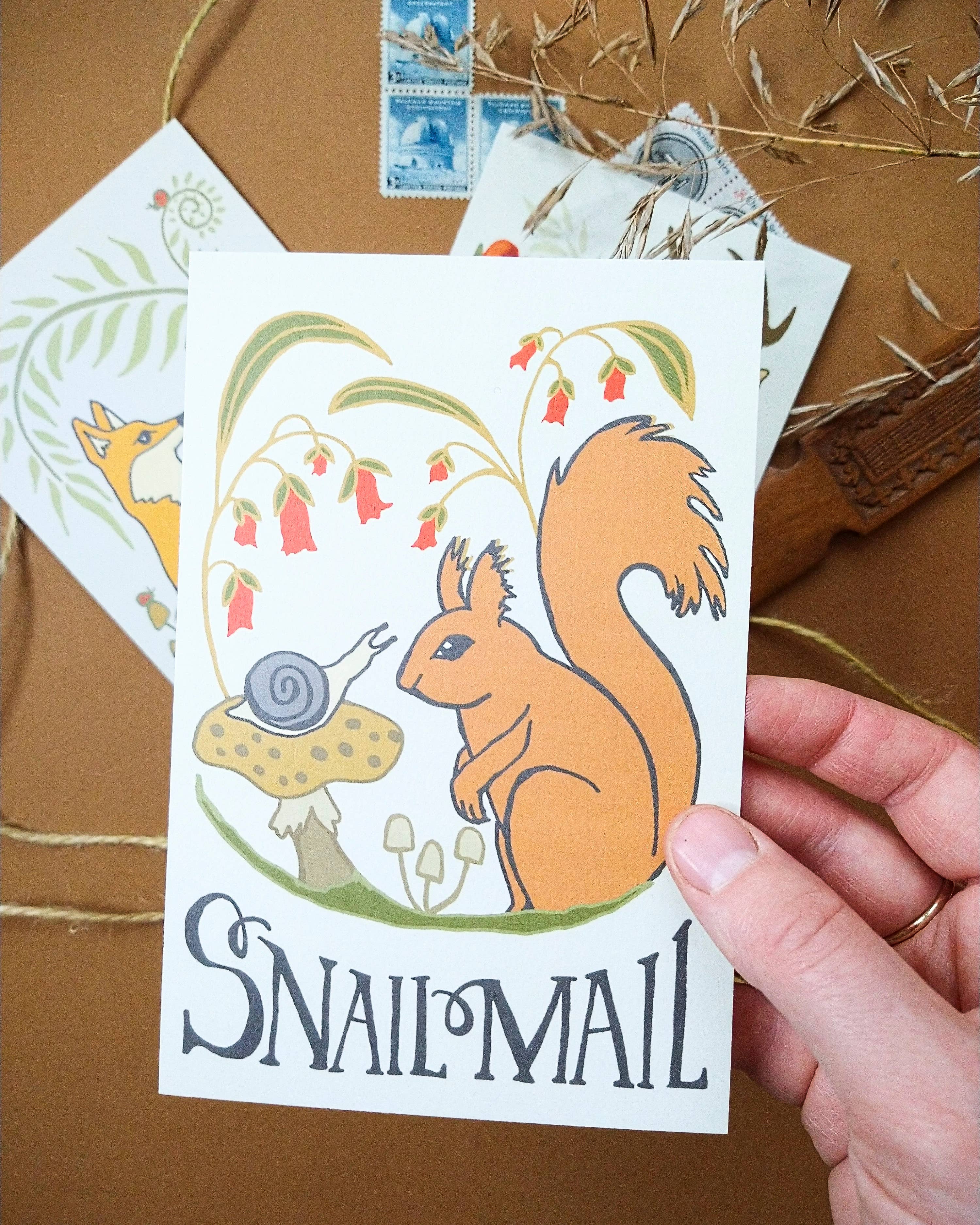 Snail Mail Forest Animal Postcard