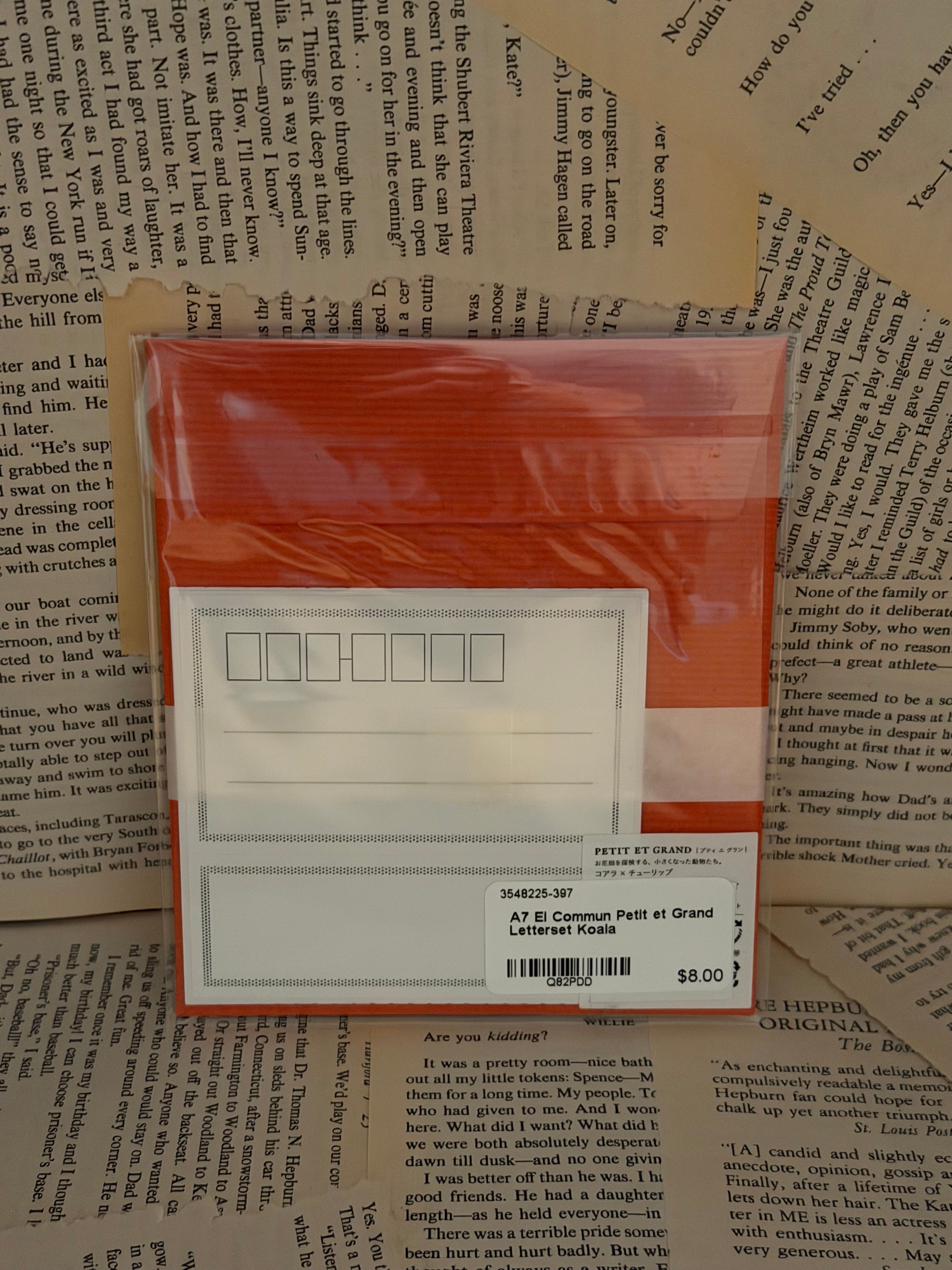 El Commun Petit et Grand Letterset Koala (paper +envelopes)