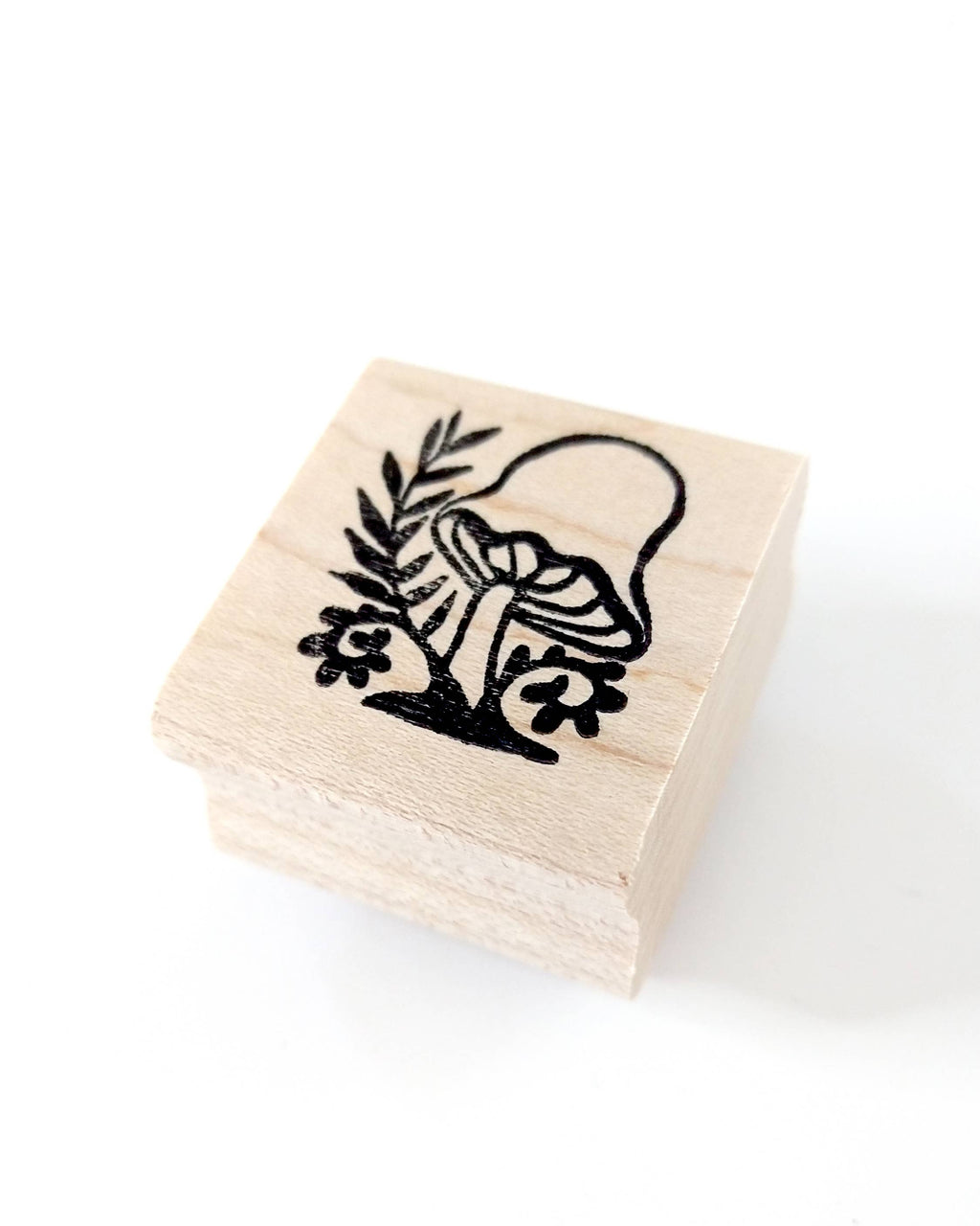 Mushroom and Fern Rubber Stamp