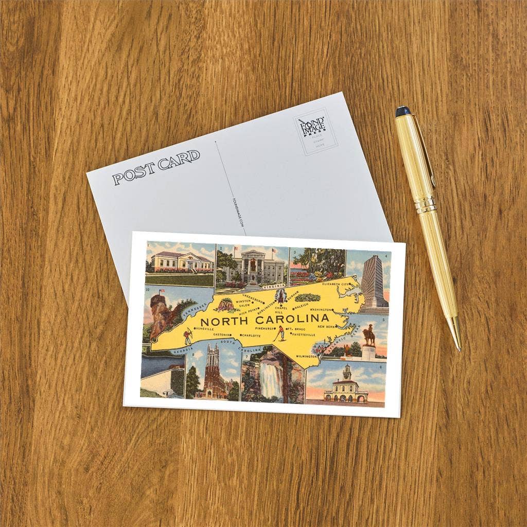 Map and Scenes of North Carolina Postcard (NC-159)