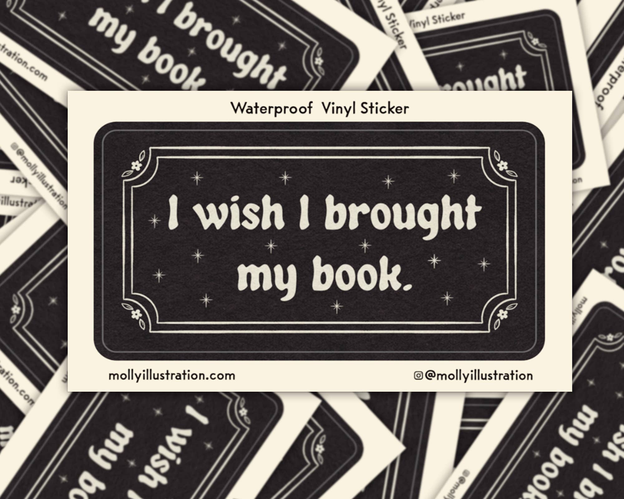 I Wish I Brought my Book Waterproof Vinyl Sticker