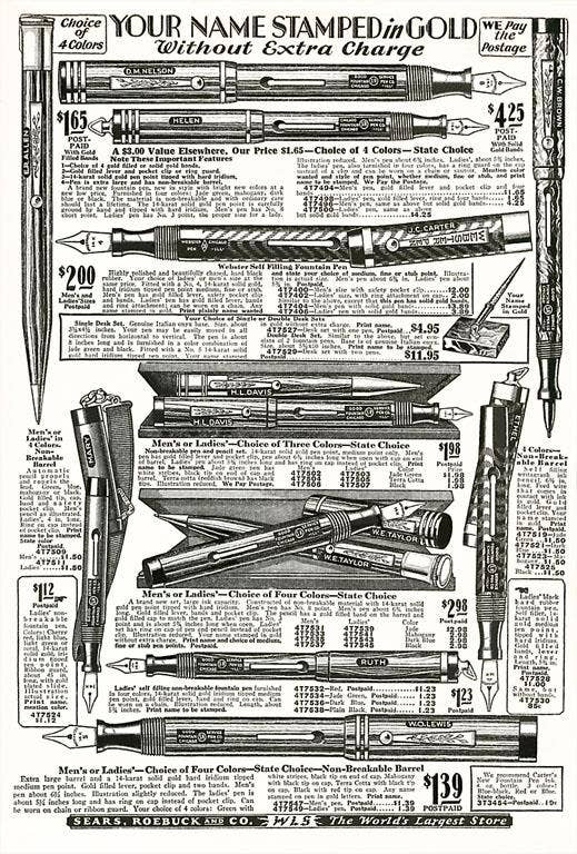 Fountain Pen Catalog Postcard