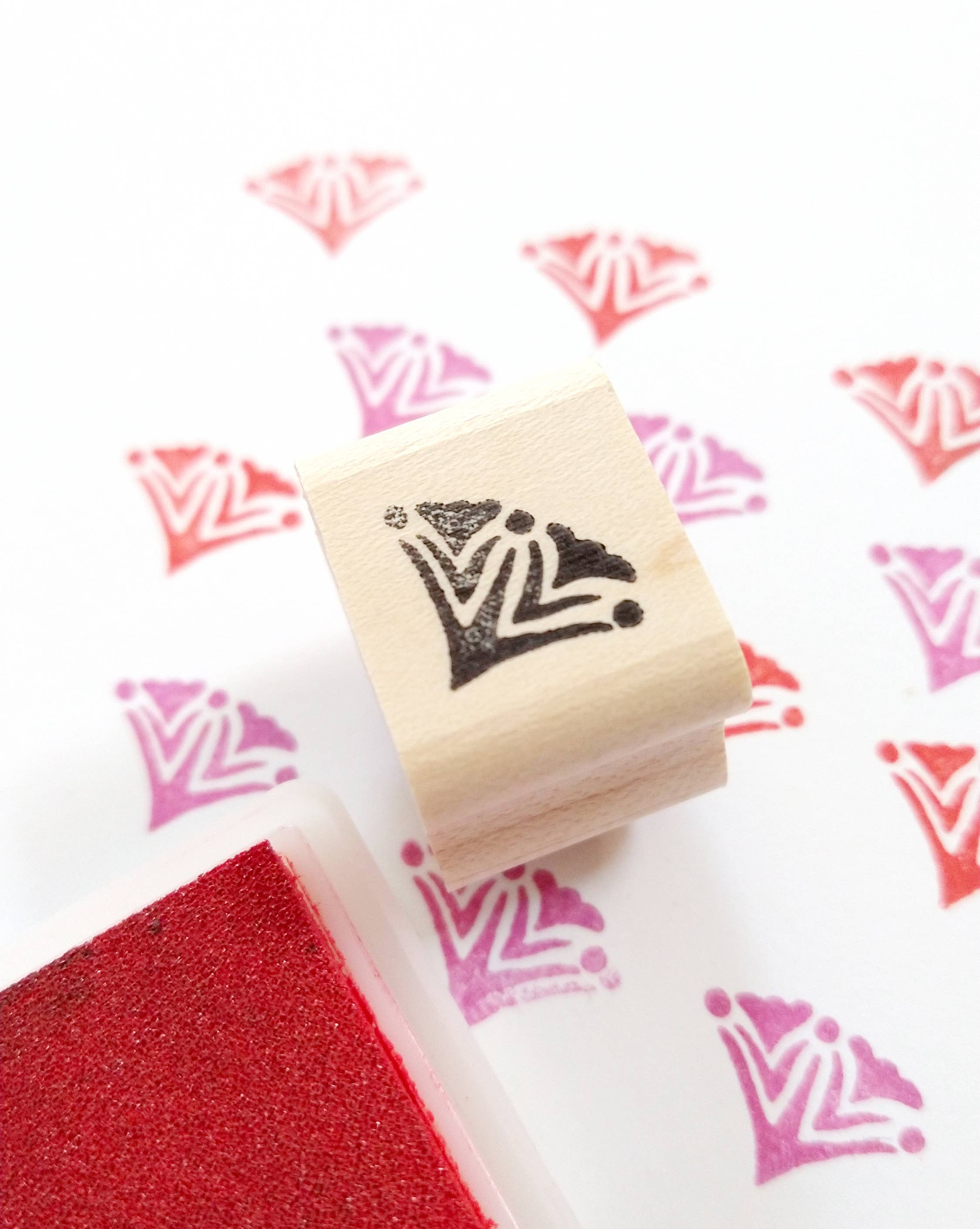 Double Flower Corner Rubber Stamp