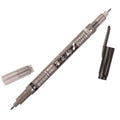 Tombow Fudenosuke Brush Pen, Twin Tip, Black/Gray