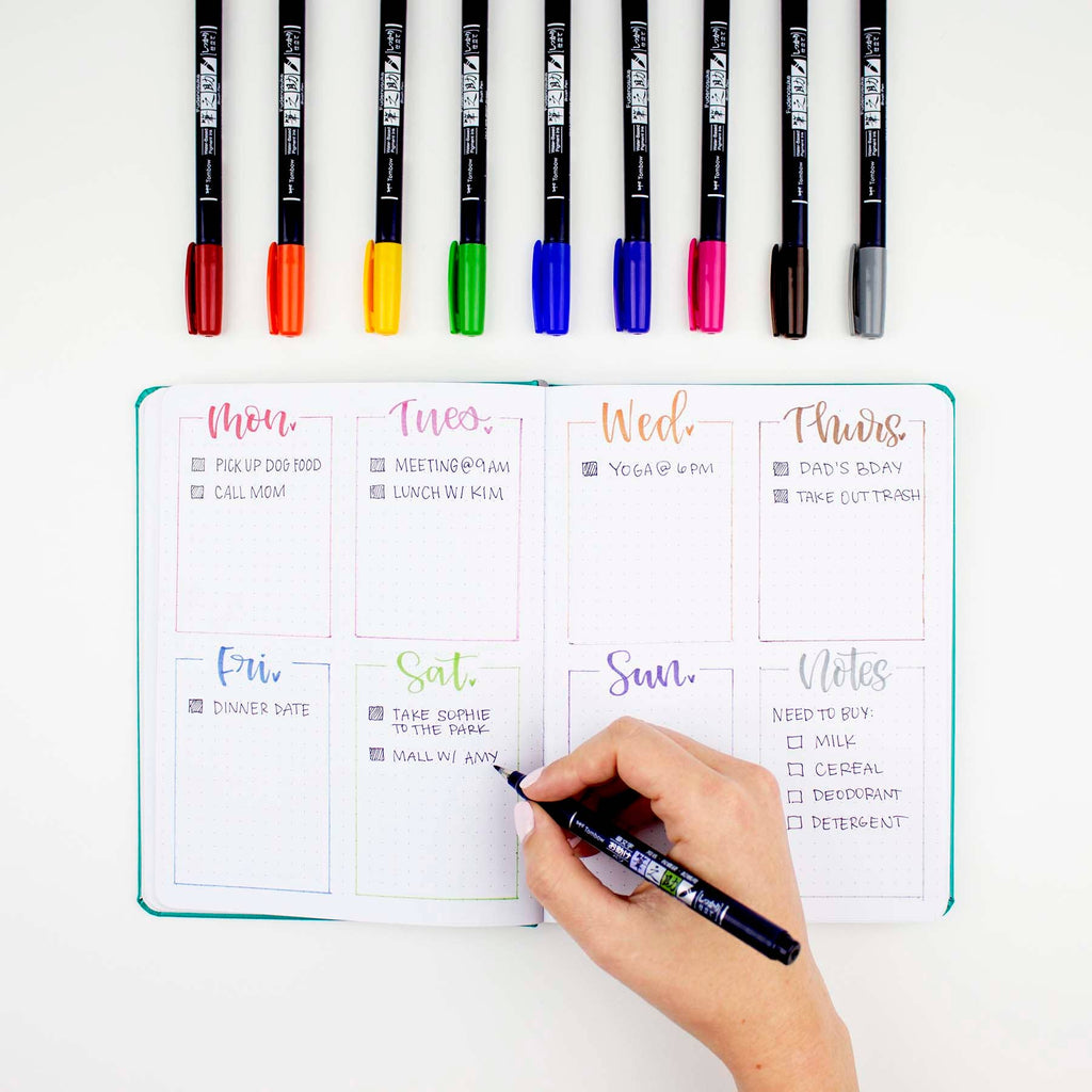 Tombow Fudenosuke Calligraphy Brush Pens (10-Pack)