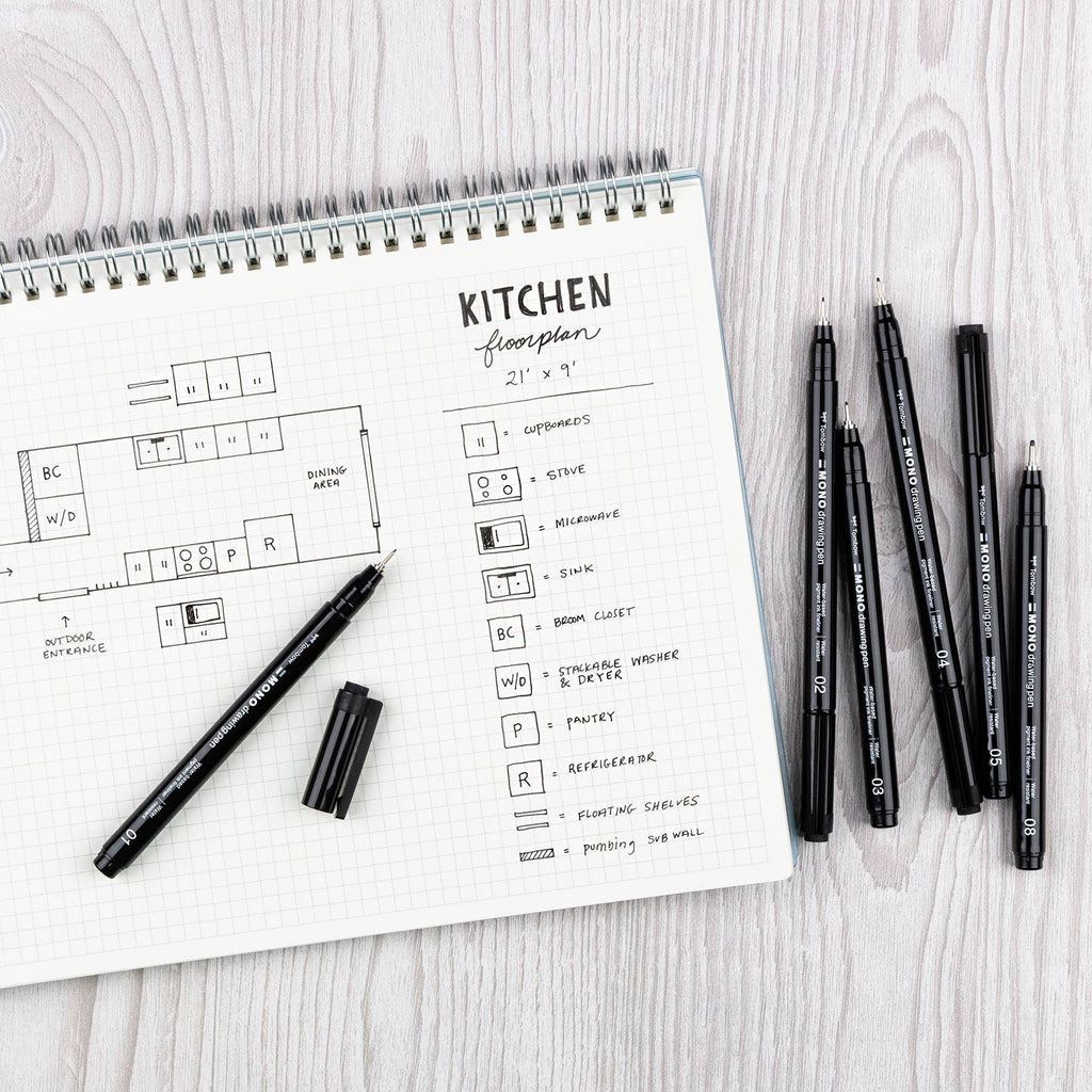 Tombow MONO Drawing Pens - 6-Pack