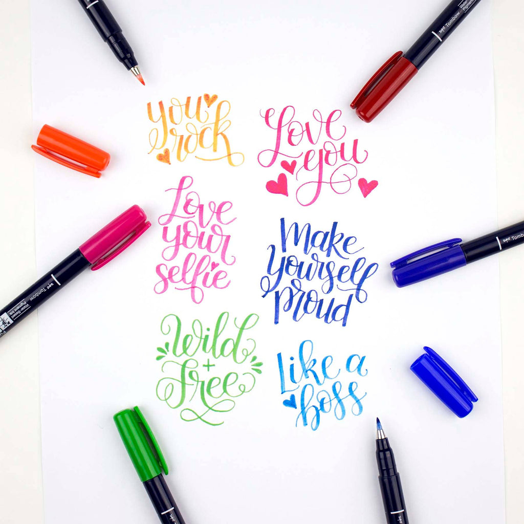 Tombow Fudenosuke Calligraphy Brush Pens (10-Pack)