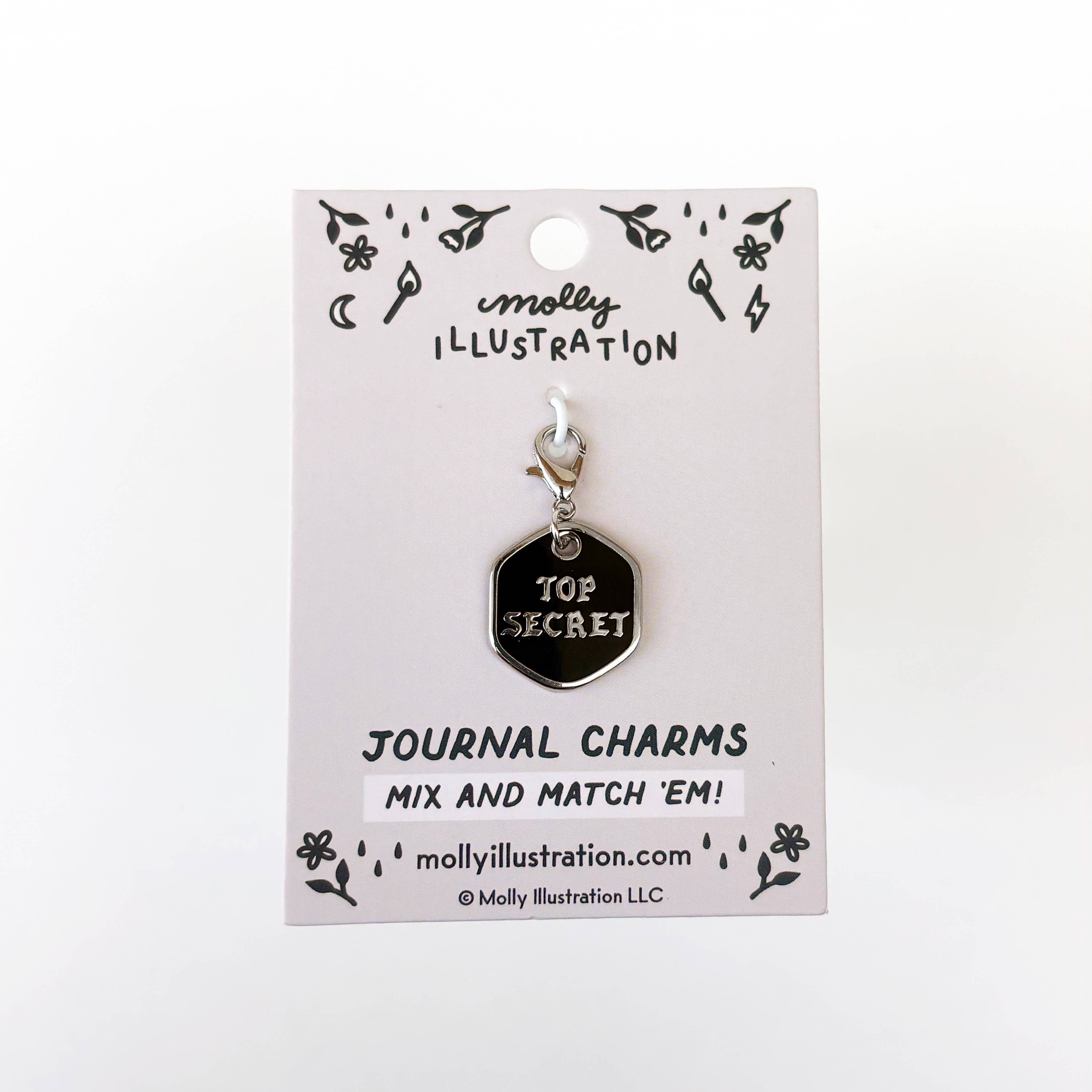Top Secret Hard Enamel Journal Charm