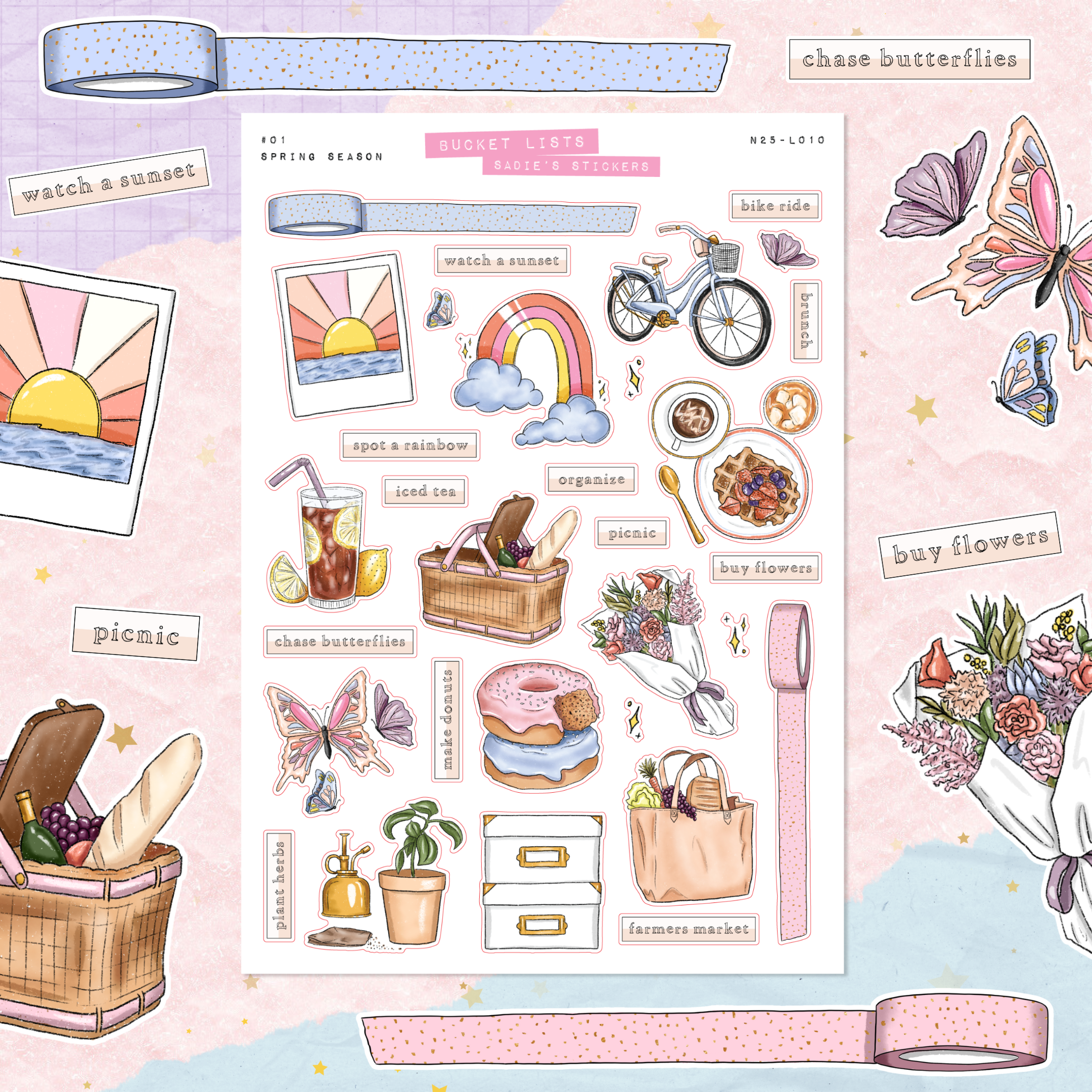 Spring Season • Bucket List Deco Sticker Sheet
