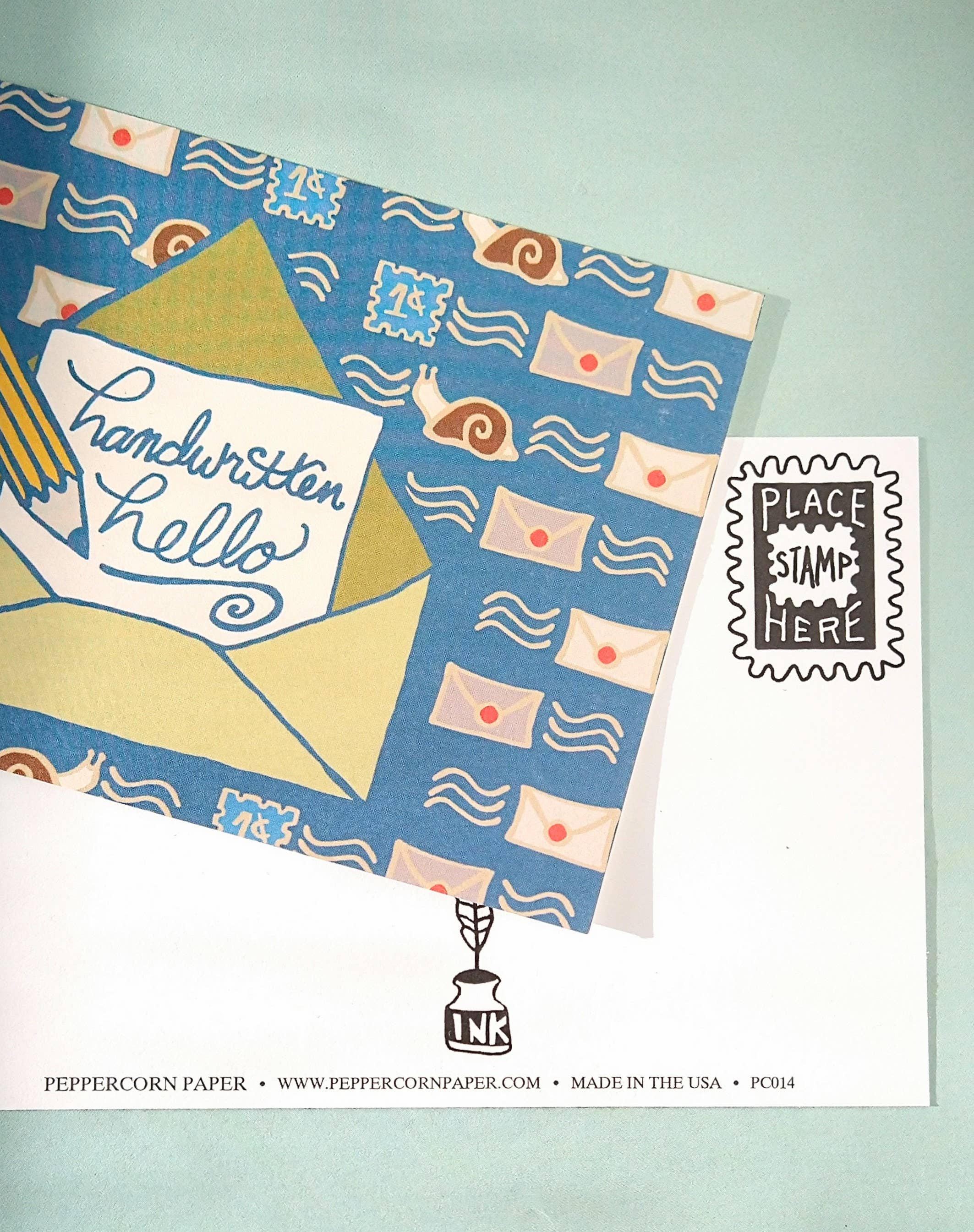 Handwritten Hello Postcard
