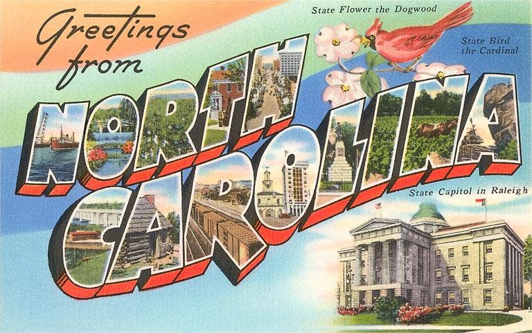 Greetings from North Carolina Postcard (NC-264)