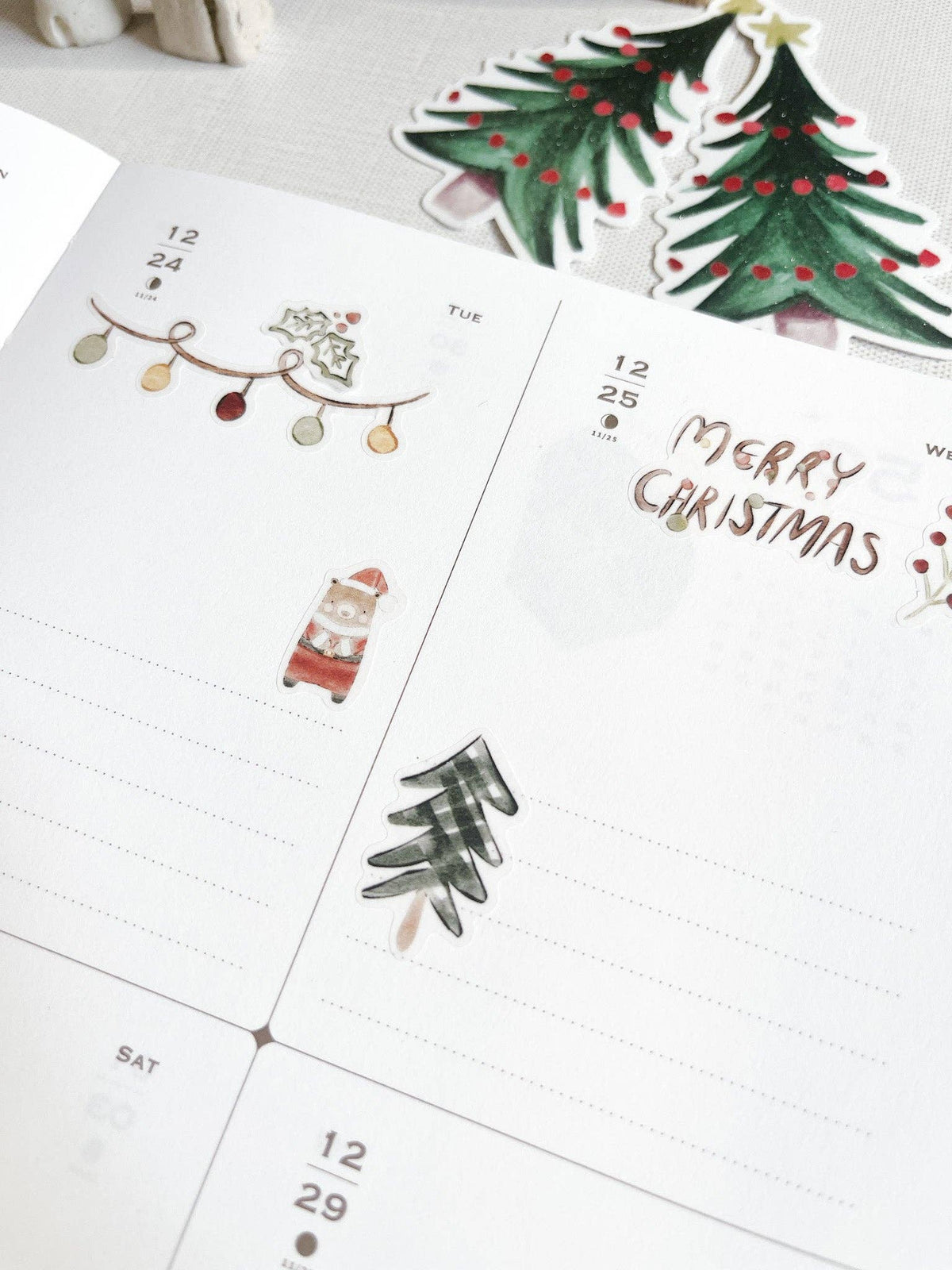 Christmas Elements Washi Sticker Sheet | Kuboandlucy