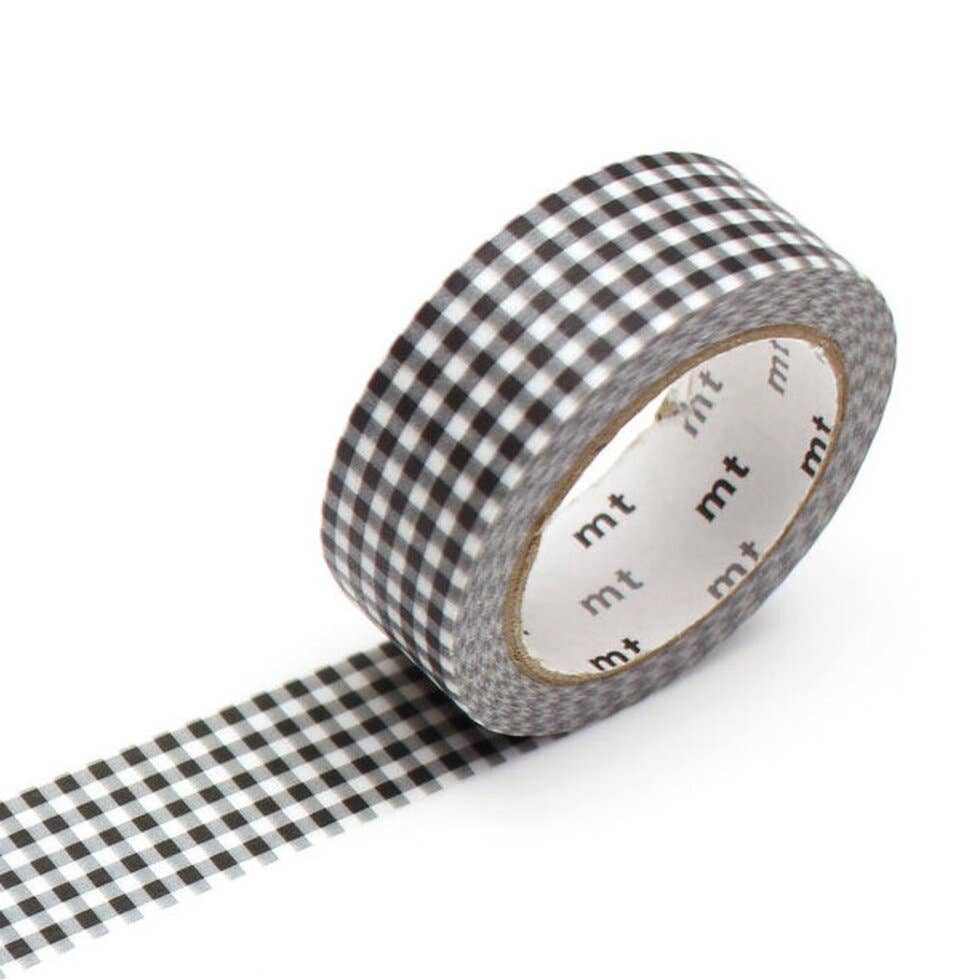 MT Washi Tape: Delicate Checkered Black