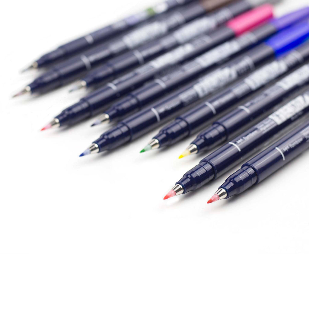 Tombow Fudenosuke Calligraphy Brush Pens (10-Pack)