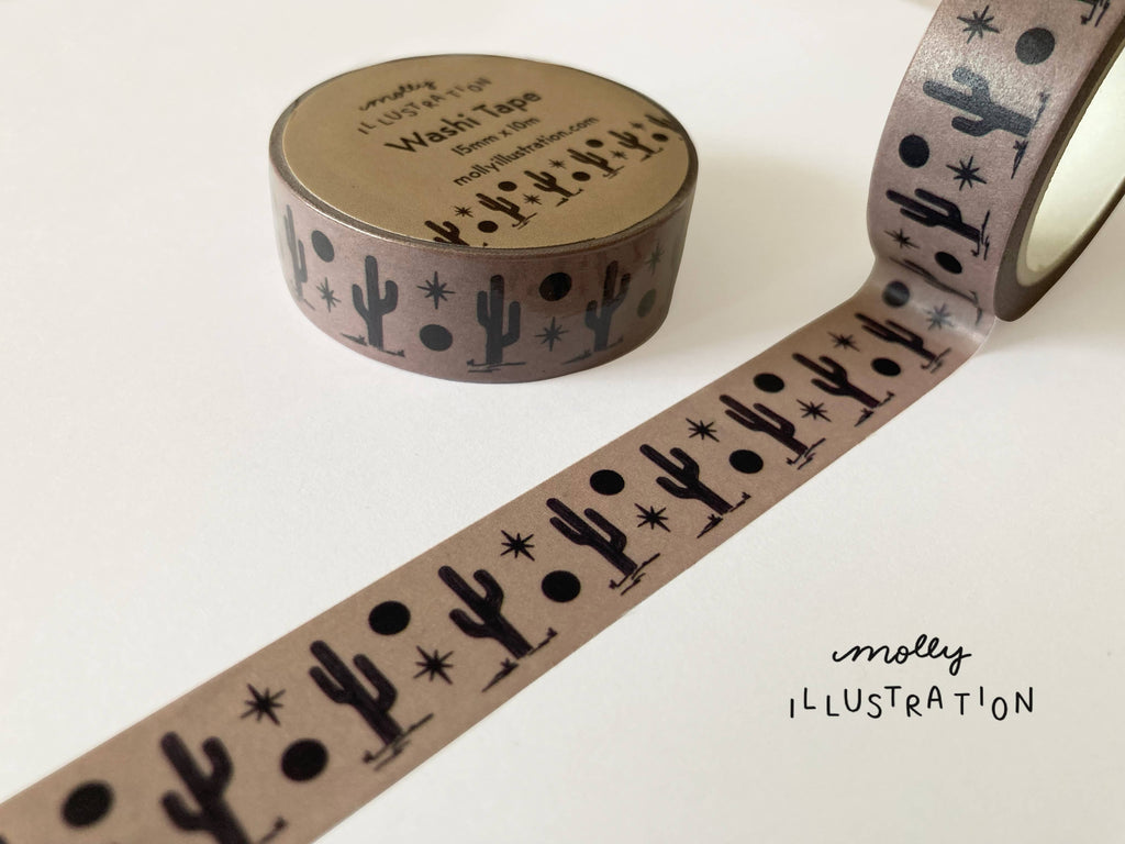Western Desert Cactus Decorative Washi Tape