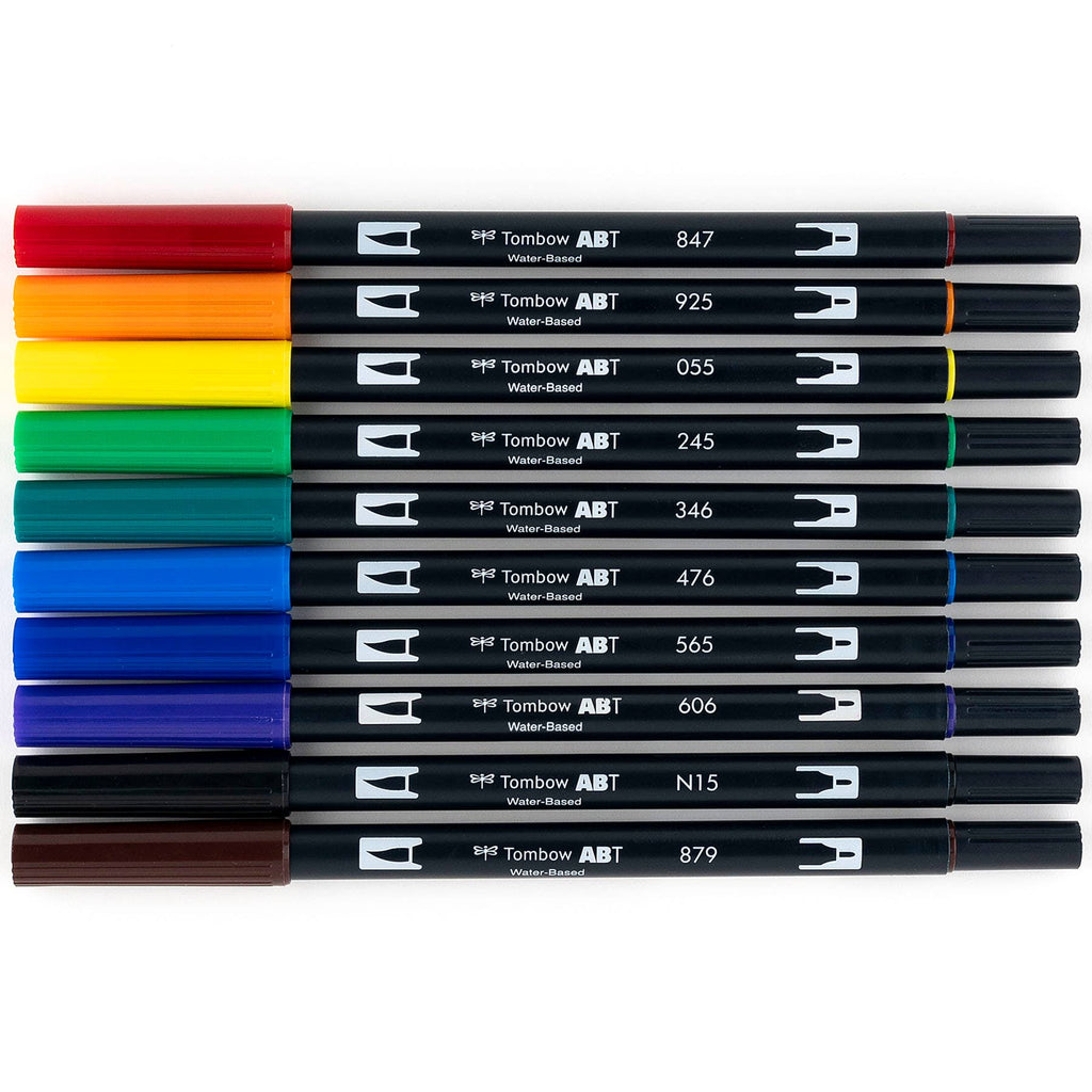 TombowDual Brush Pen Art Markers: Primary - 10-Pack
