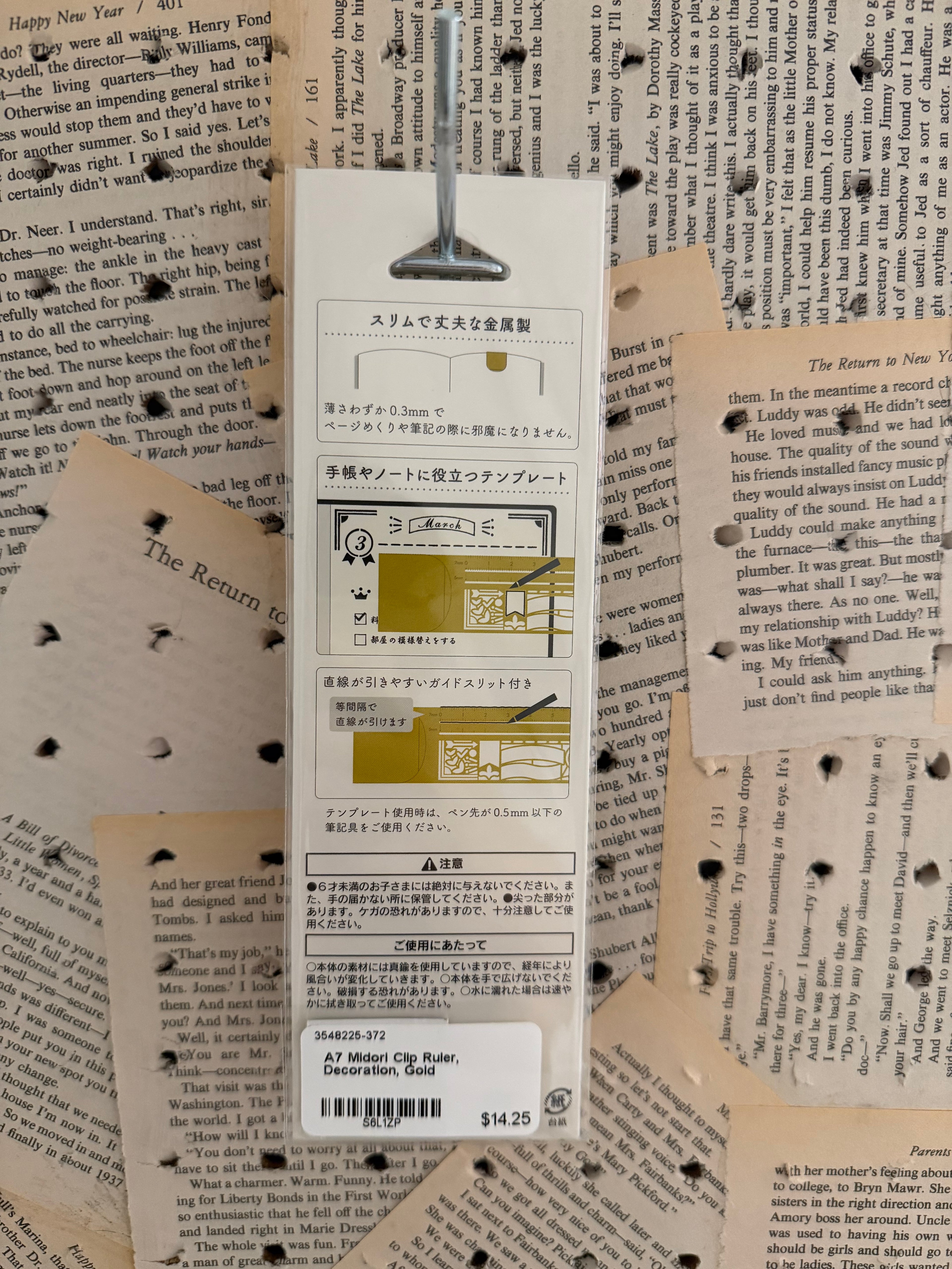 Midori Clip Ruler Decoration Gold