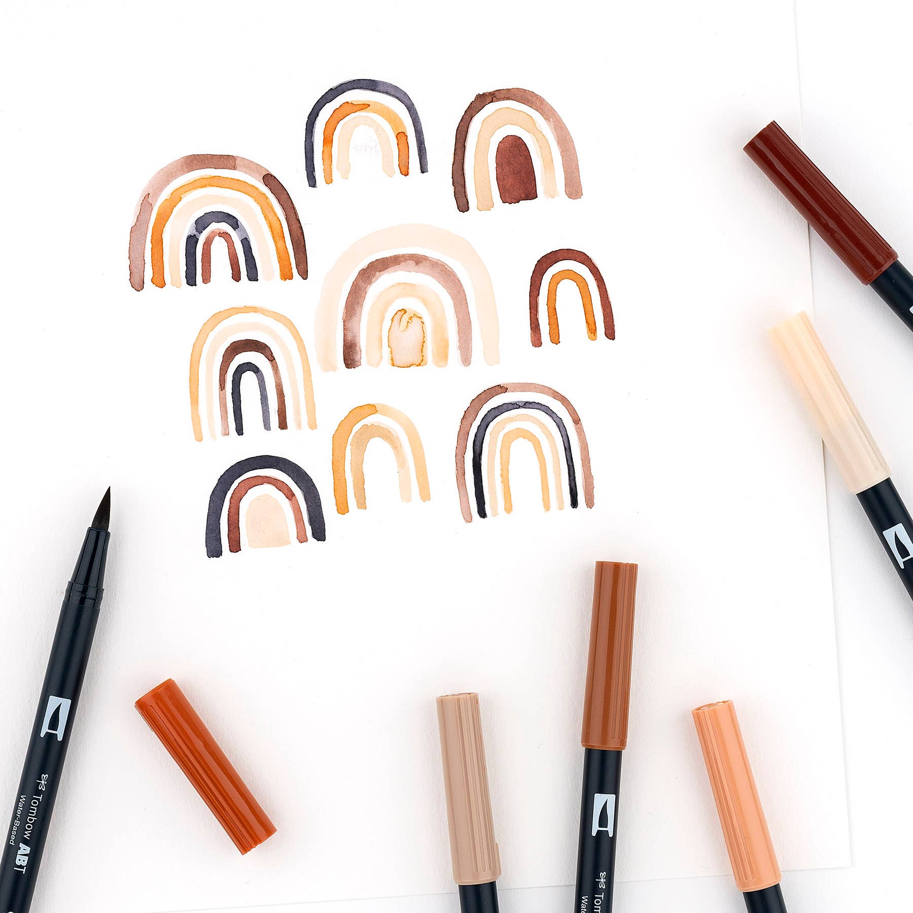 Tombow Dual Brush Pen Art Markers, Portrait, 6-Pack