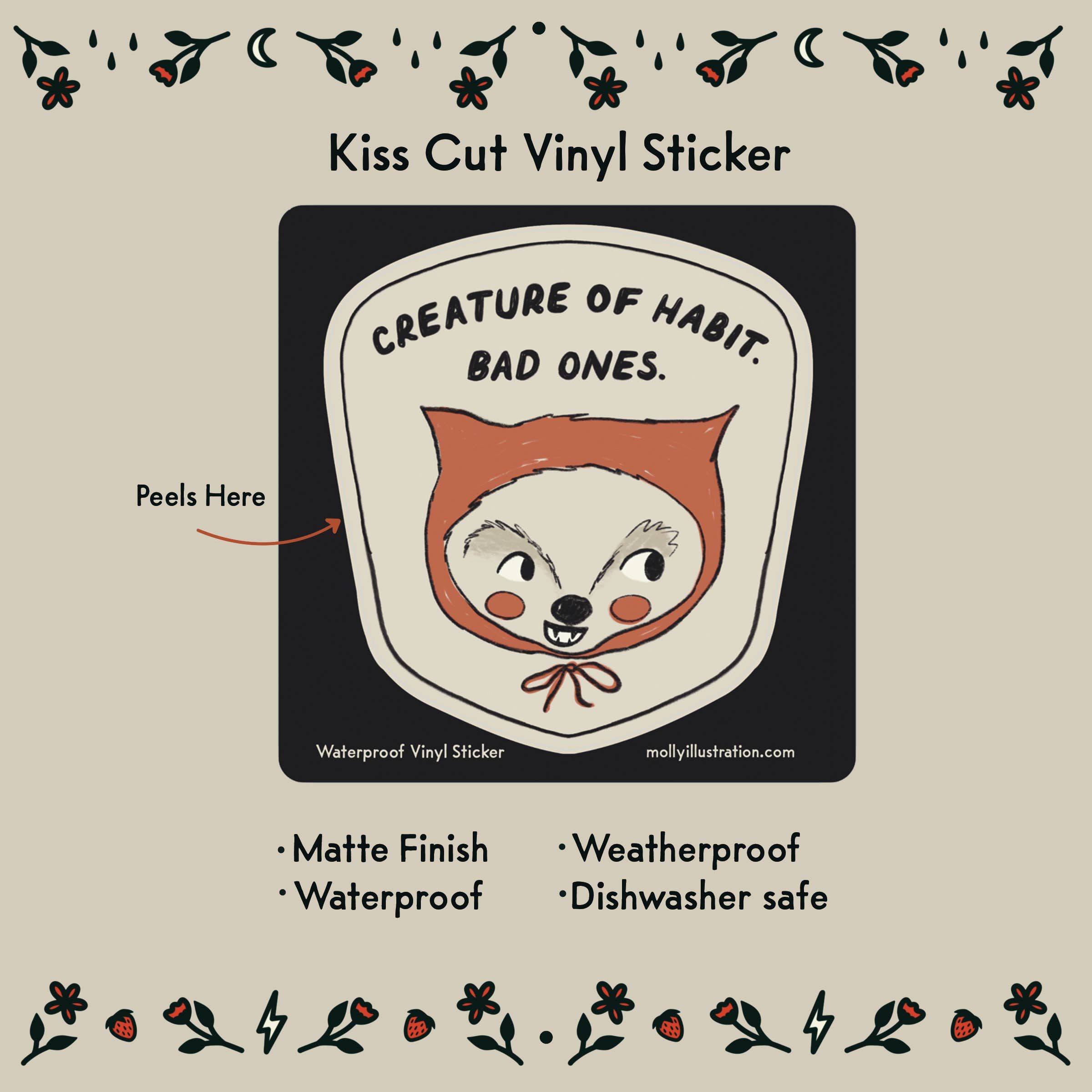 Creature of Habit Waterproof Vinyl Sticker