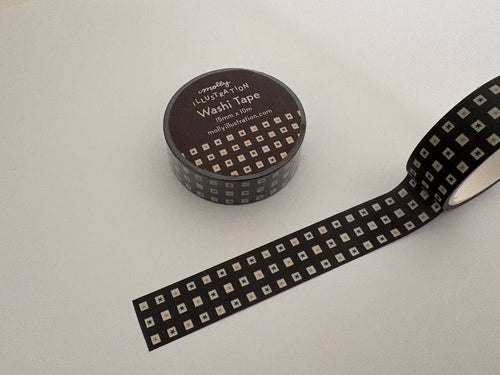 Black and White Checked Stars Decorative Washi Tape 