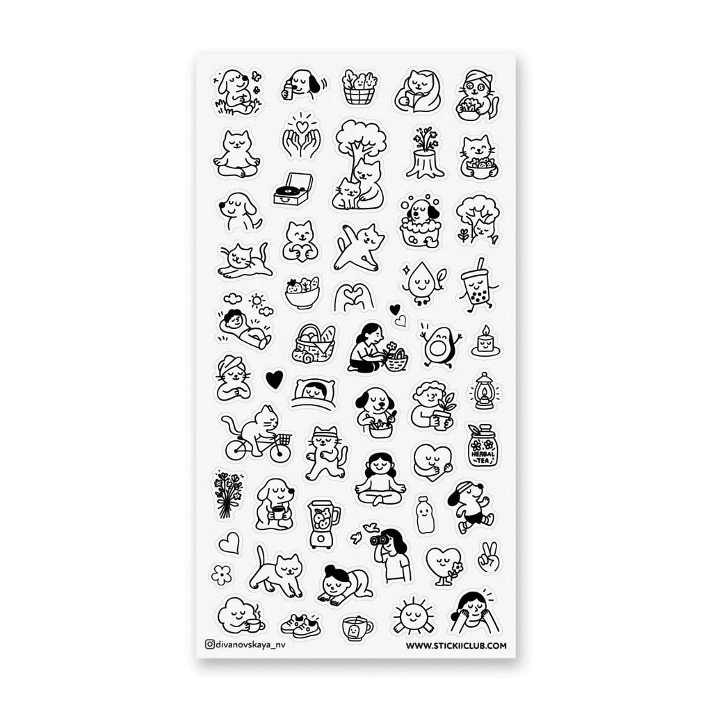 Wellness Doodles Sticker Sheet