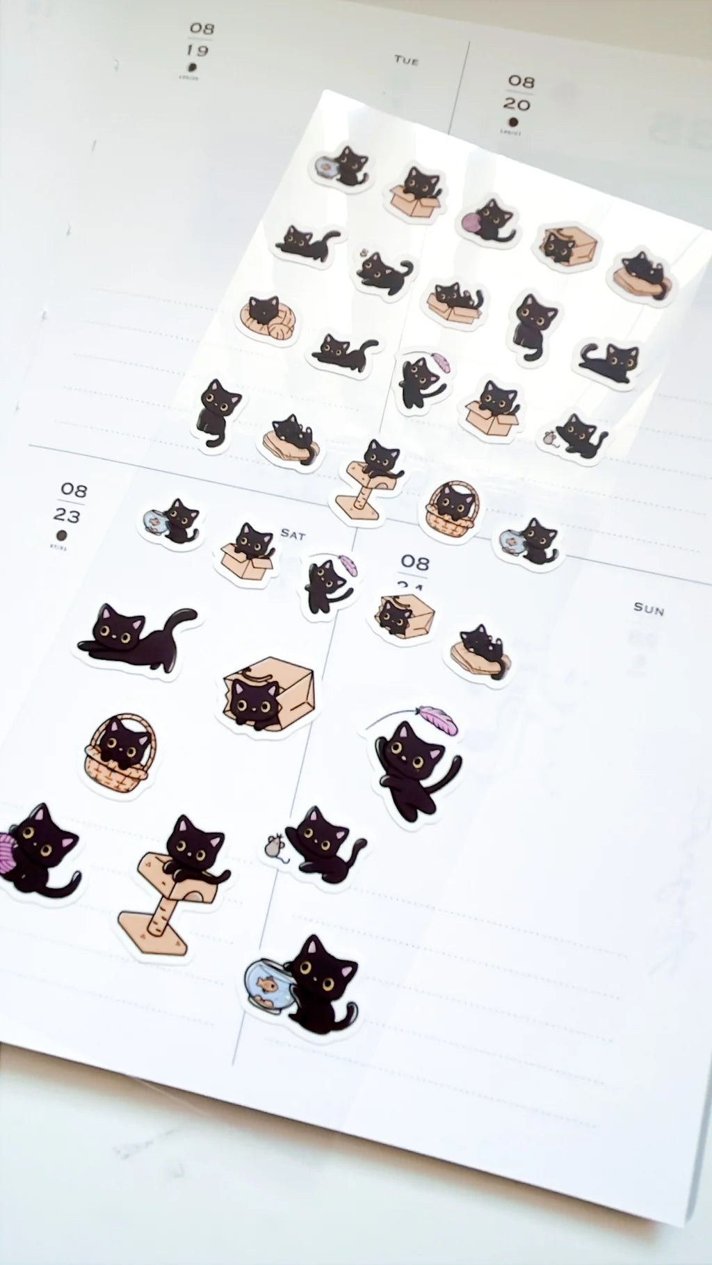 Luna The Black Cat Sticker Sheet | Kuboandlucy