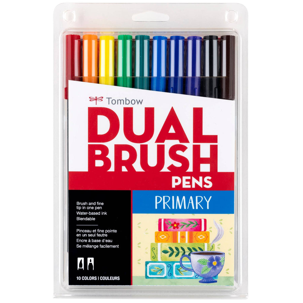 TombowDual Brush Pen Art Markers: Primary - 10-Pack