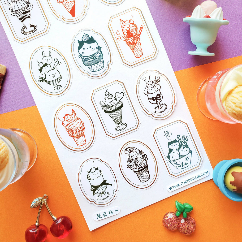 Ice Cream Seals Sticker Sheet