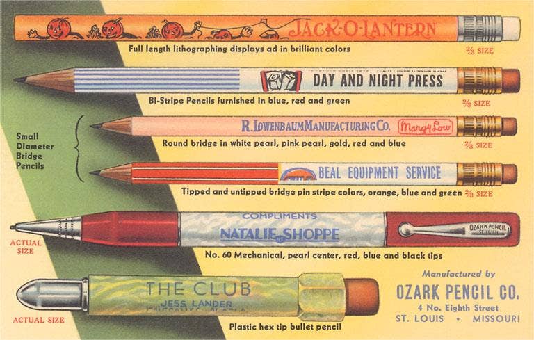 Varieties of Pencils Postcard