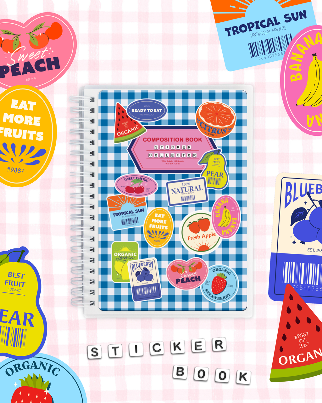 Reusable Sticker Book (Fresh Fruit Labels)