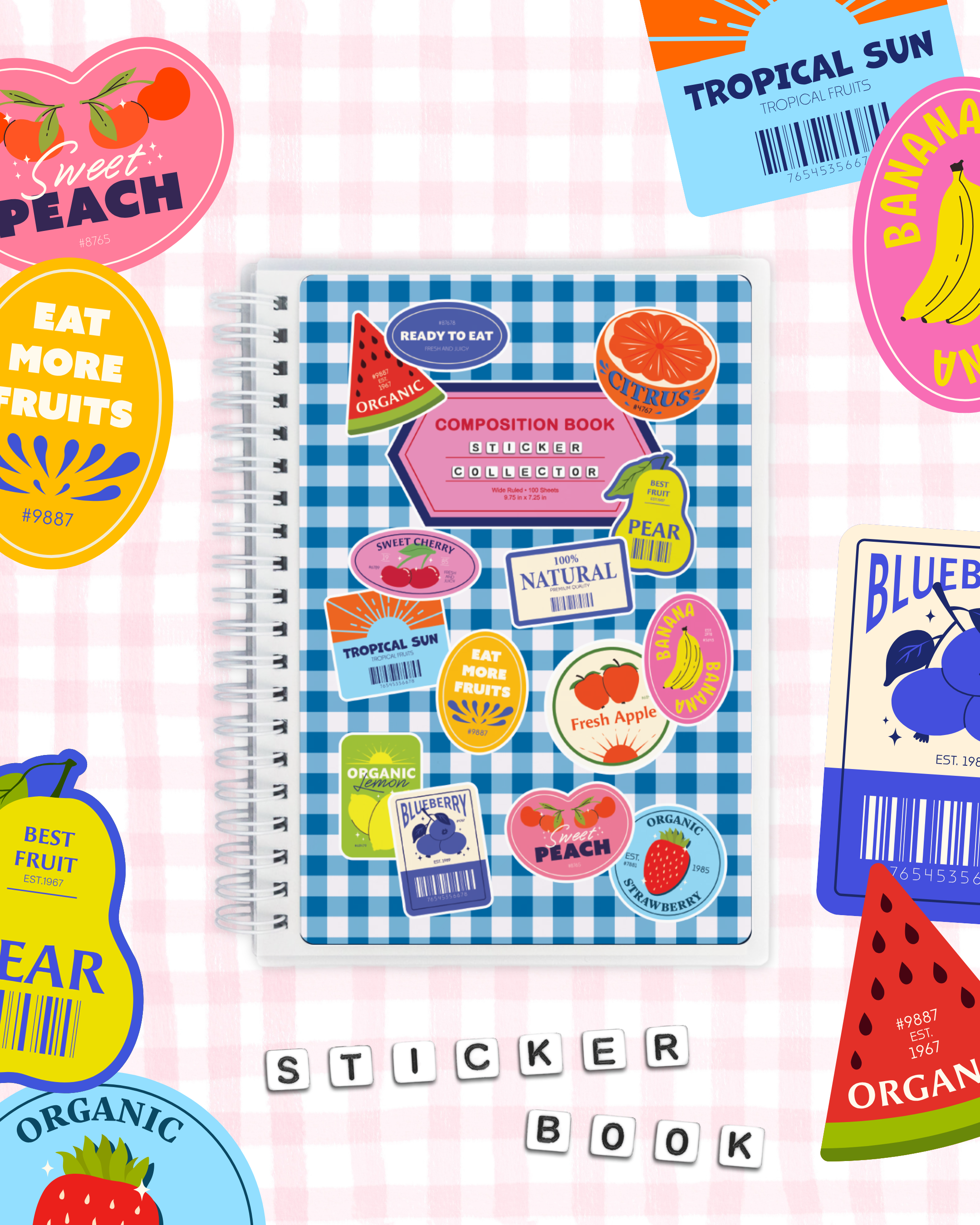 Reusable Sticker Book (Fresh Fruit Labels)