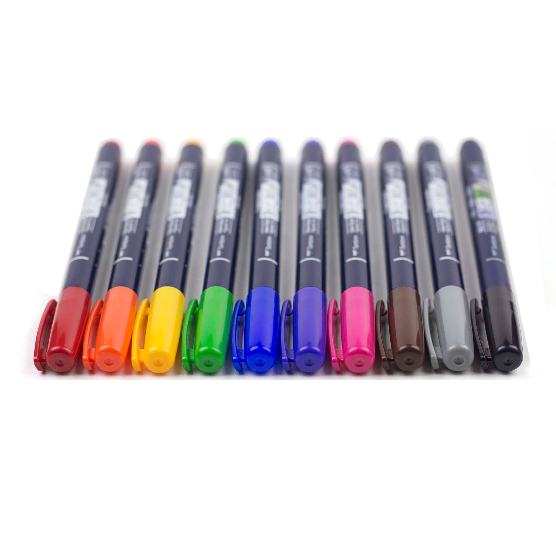 Tombow Fudenosuke Calligraphy Brush Pens (10-Pack)