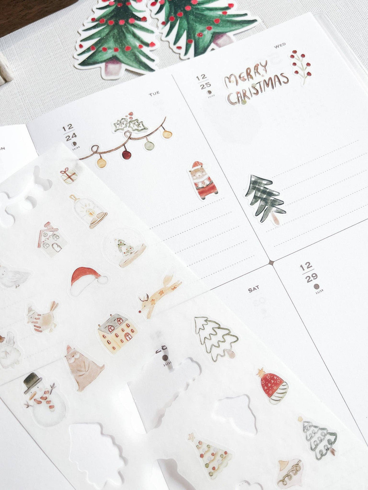 Christmas Elements Washi Sticker Sheet | Kuboandlucy