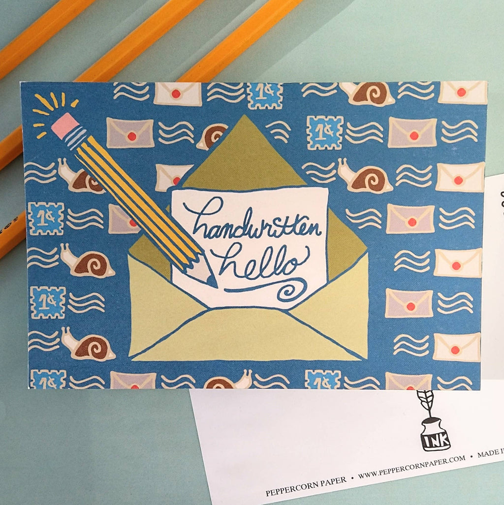 Handwritten Hello Postcard