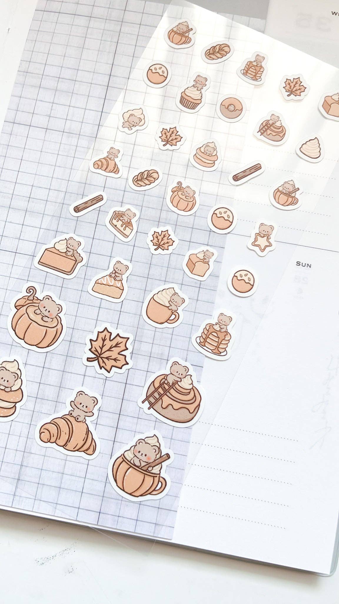 Pumpkin Spice Kuma Sticker Sheet | Kuboandlucy