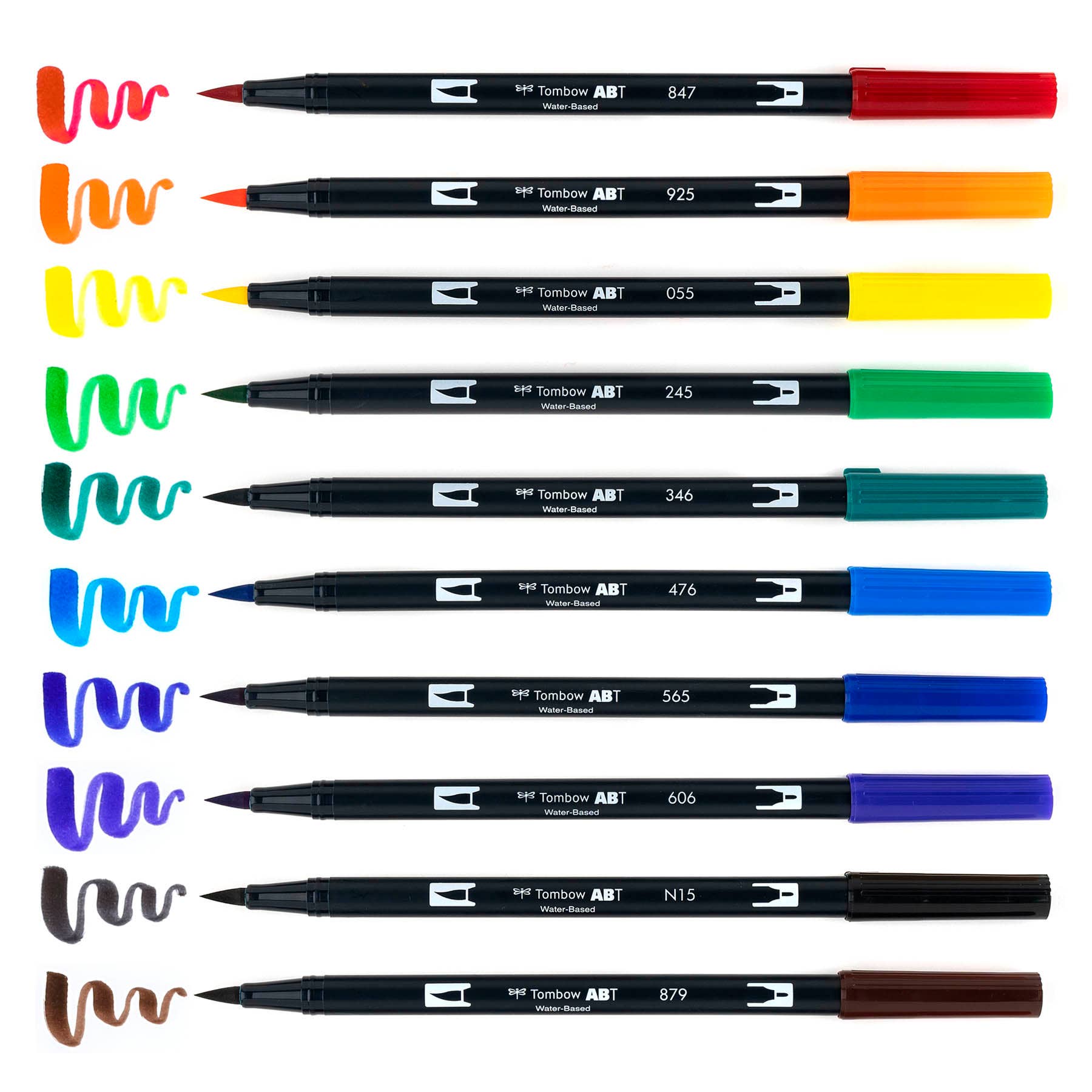 TombowDual Brush Pen Art Markers: Primary - 10-Pack