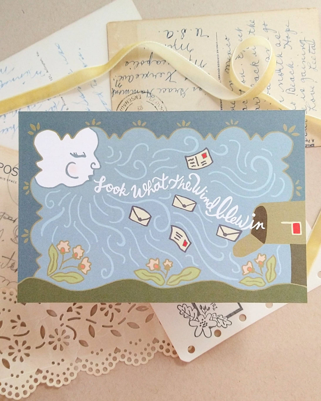 Look What The Wind Blew In Postcard