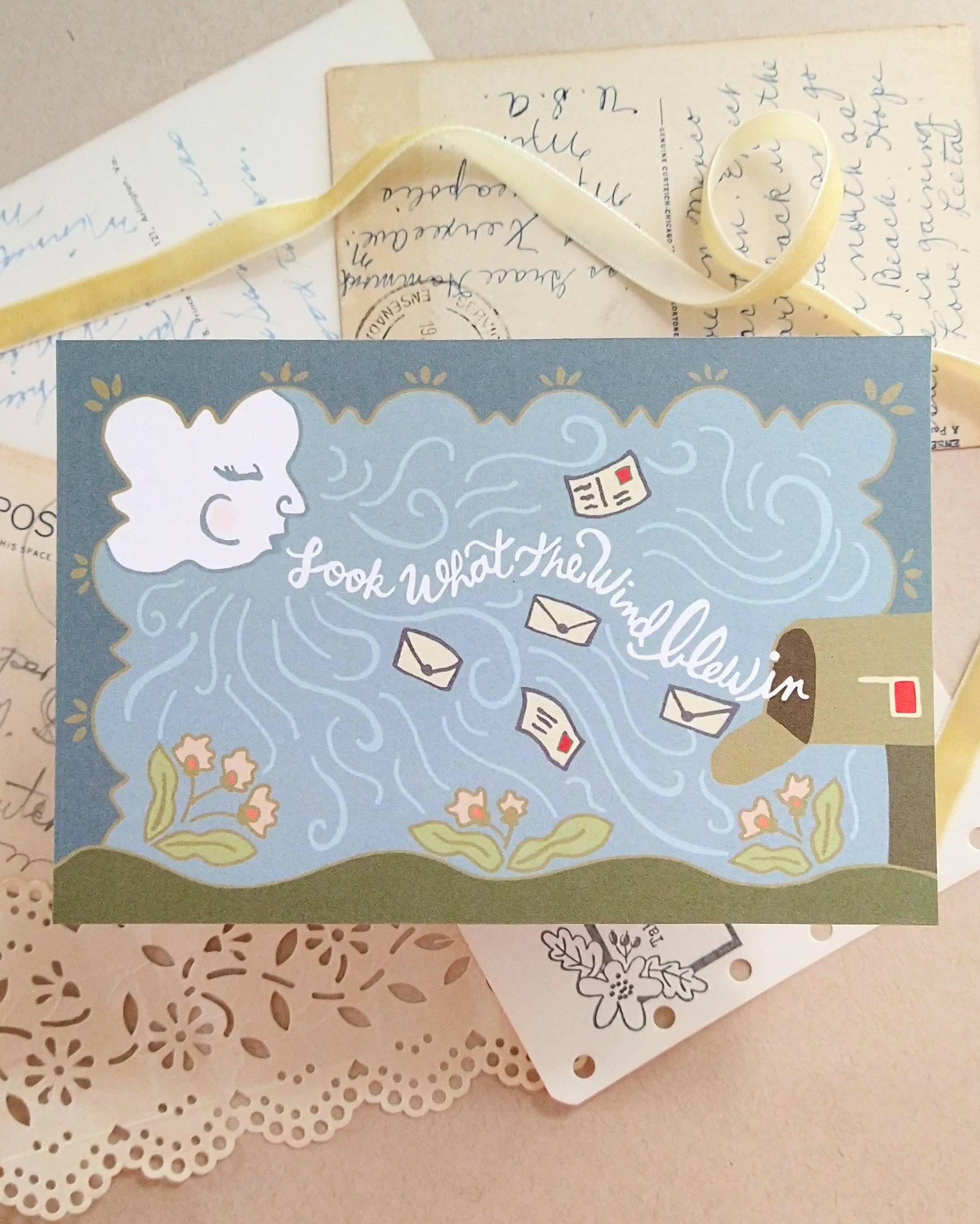 Look What The Wind Blew In Postcard