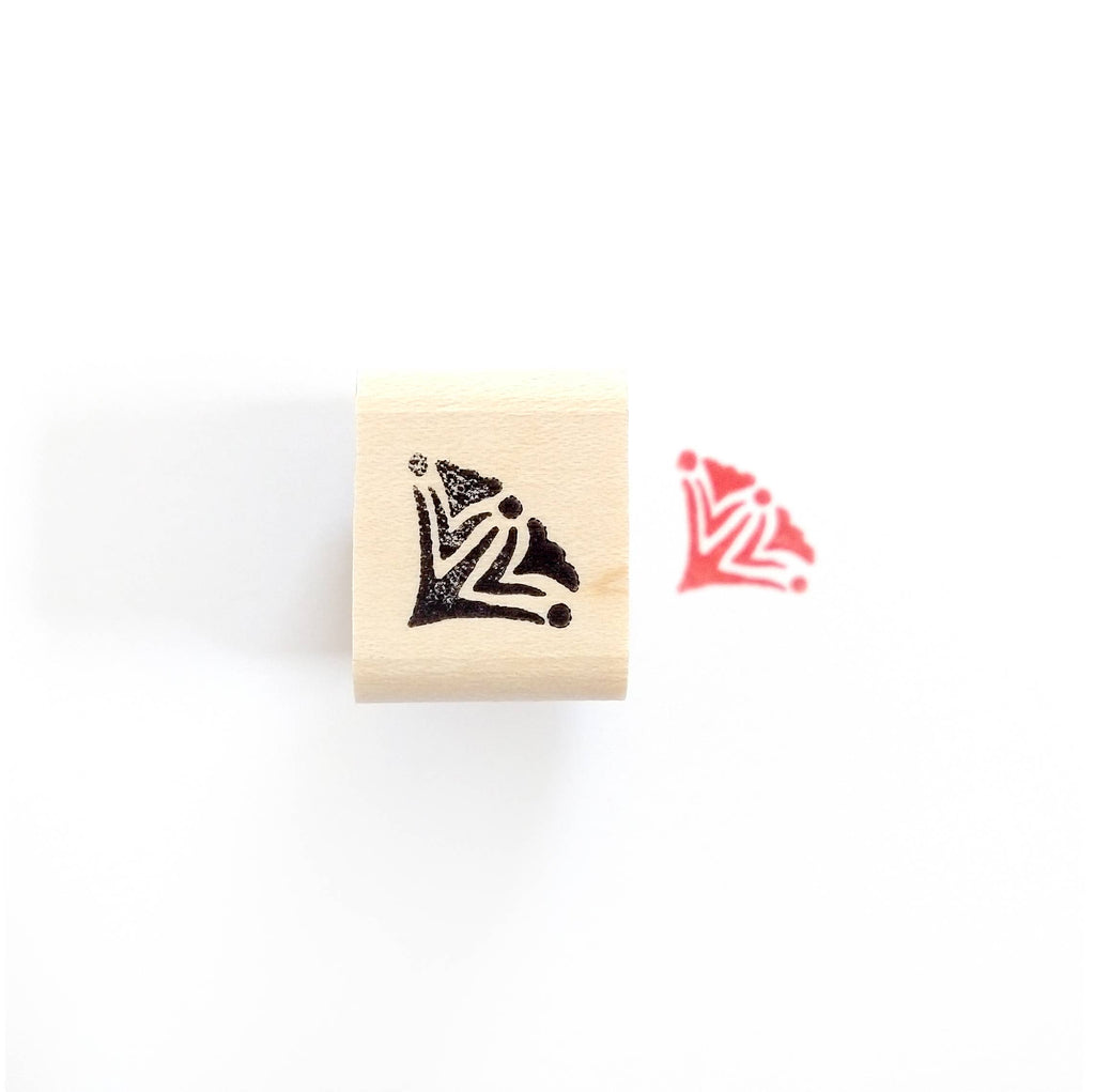 Double Flower Corner Rubber Stamp