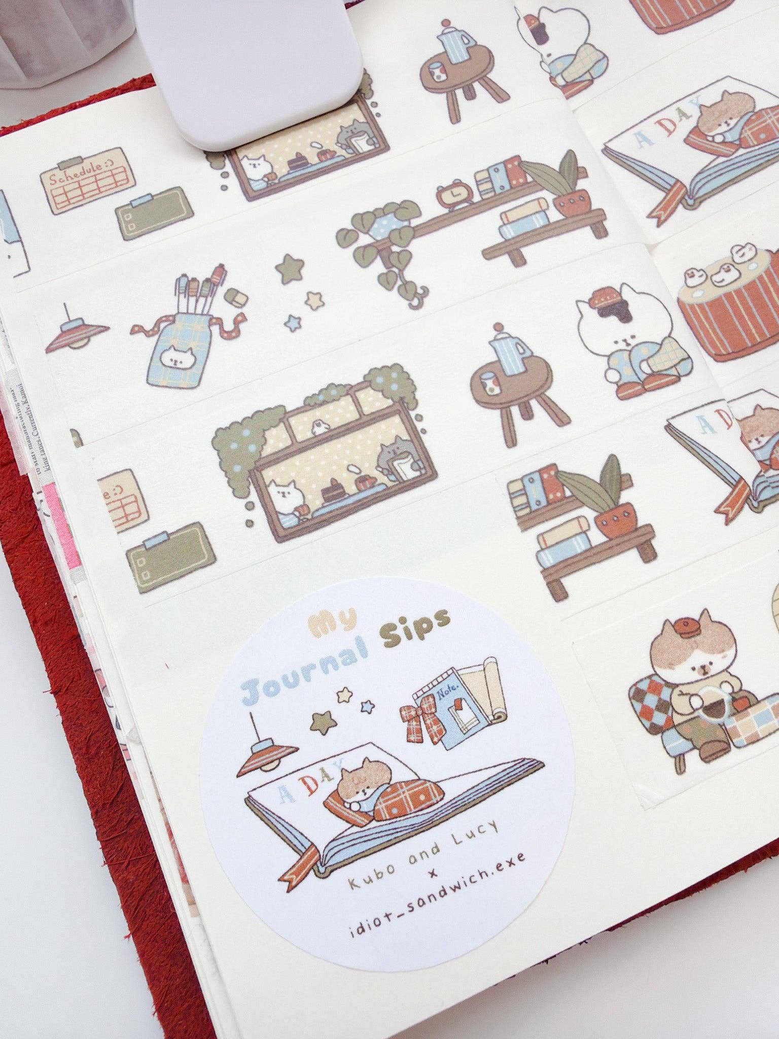 My Journal Sips V.1 (Cafe Journaling) Washi Tape | Kuboandlucy x Idiot Sandwich