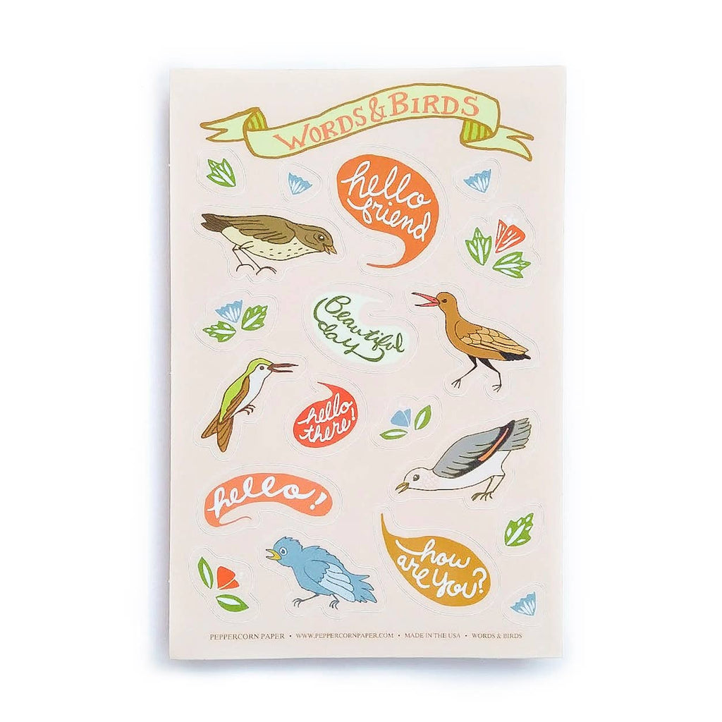 Words & Birds Sticker Sheet