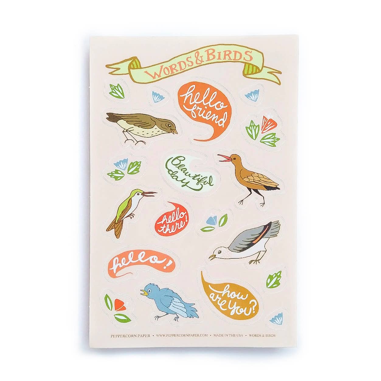 Words & Birds Sticker Sheet
