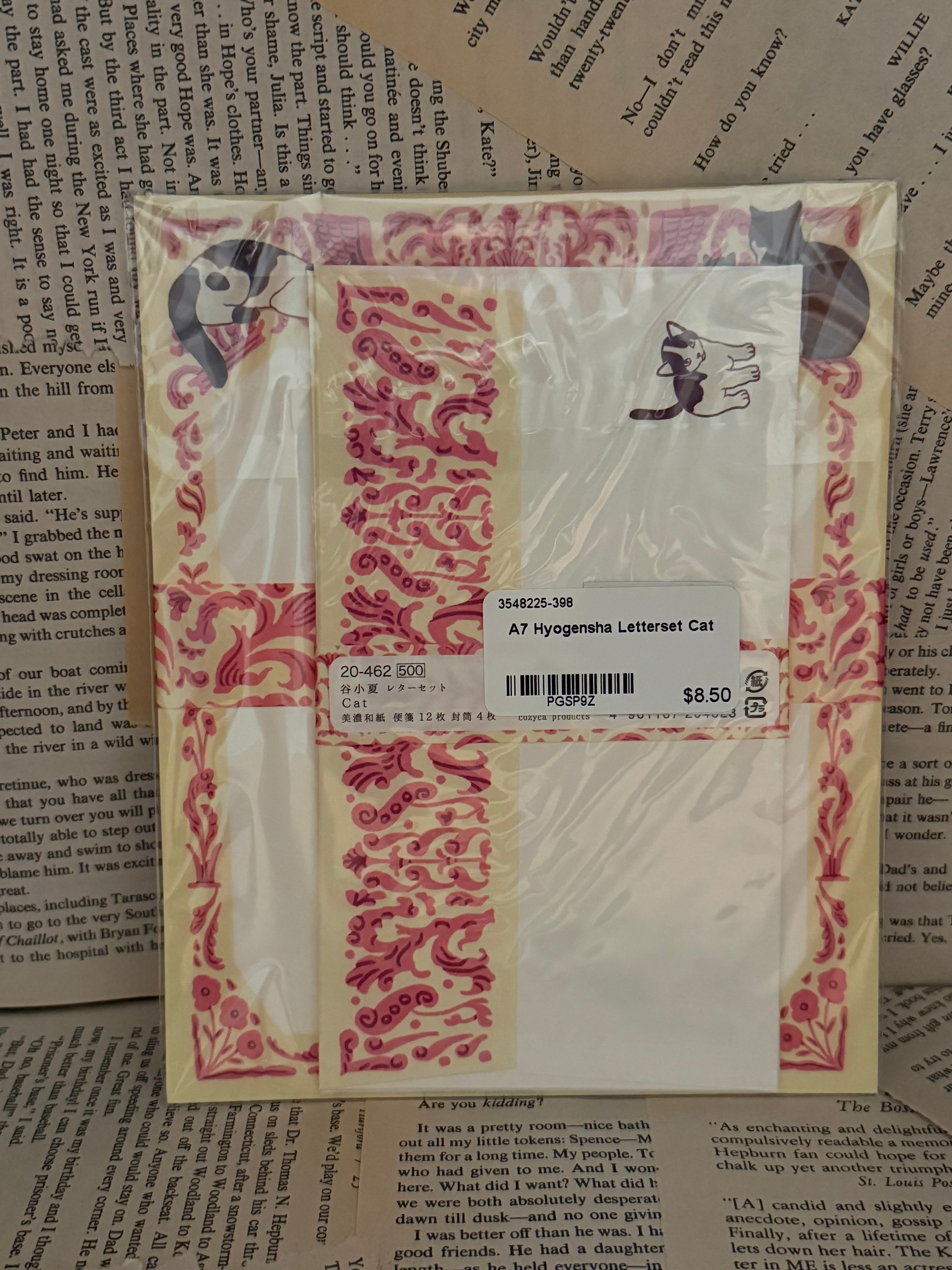 Hyogensha Letterset Cat (paper + envelopes)