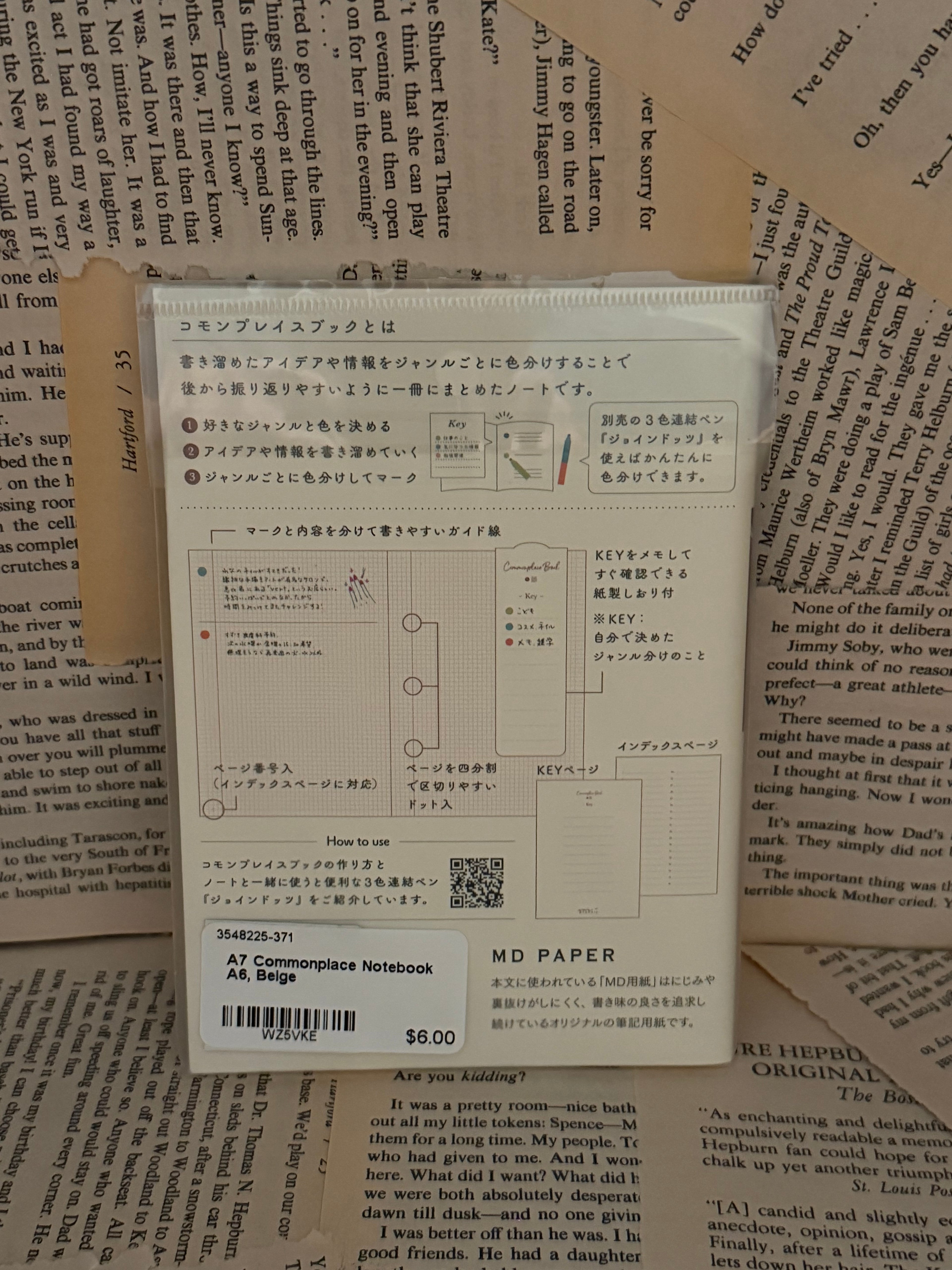 Commonplace Notebook A6 Beige