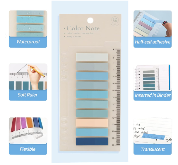 Transparent Sticky Tabs with Ruler